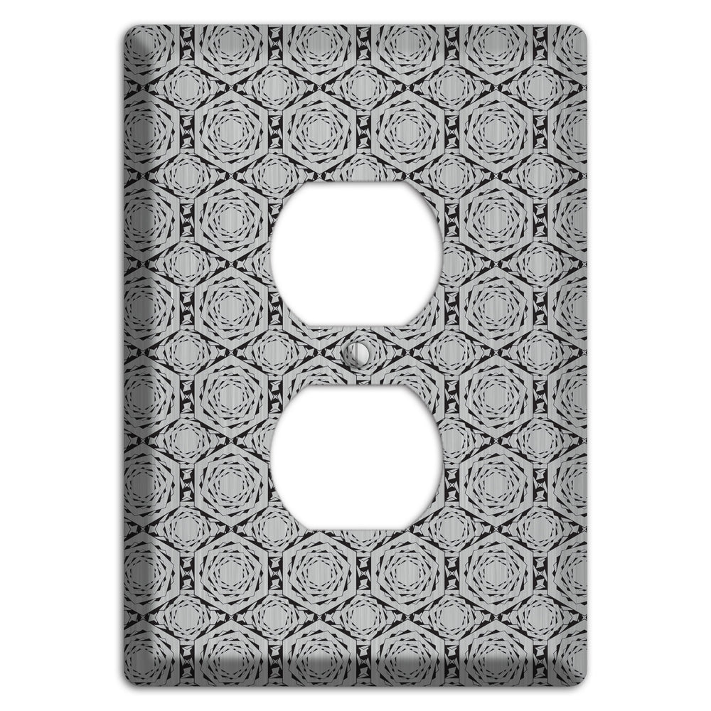 Overly Hexagon Rotation Stainless Steel Duplex Outlet Wallplate