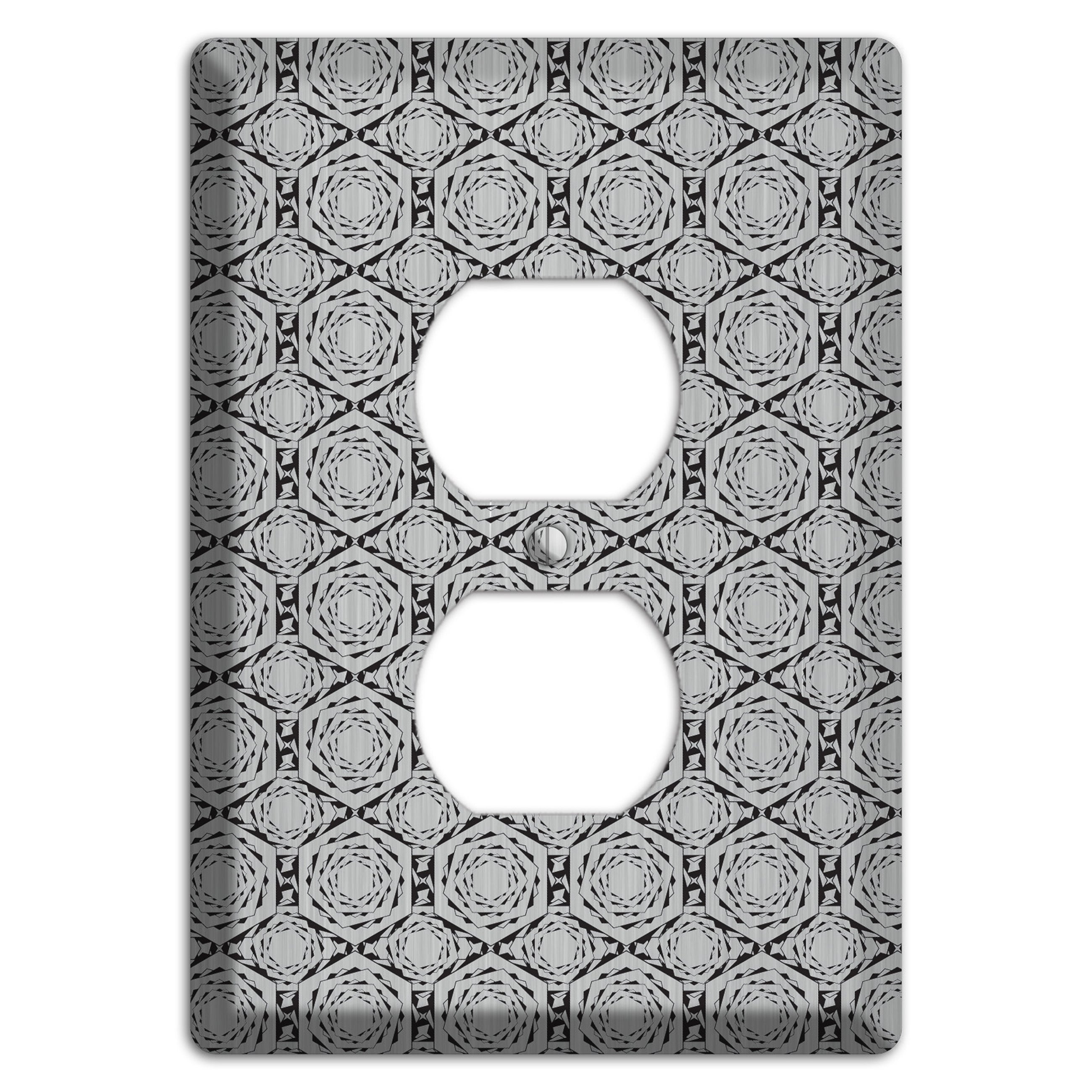 Overly Hexagon Rotation  Stainless Duplex Outlet Wallplate
