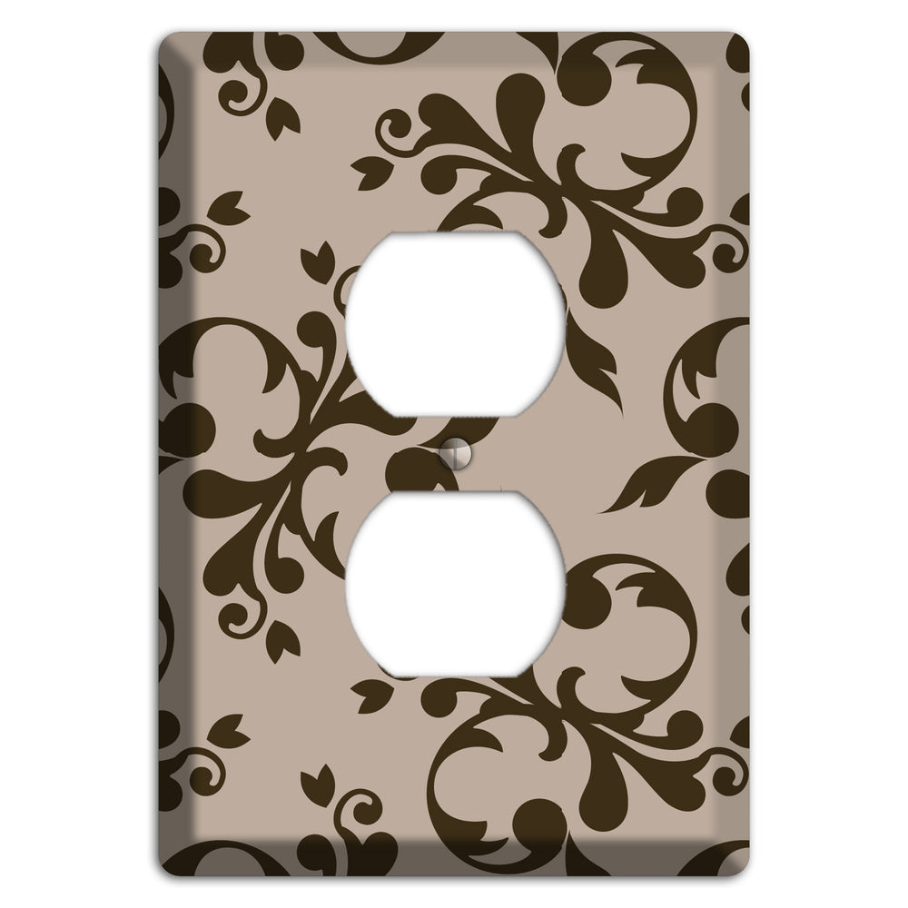 Beige Victorian Toile Duplex Outlet Wallplate