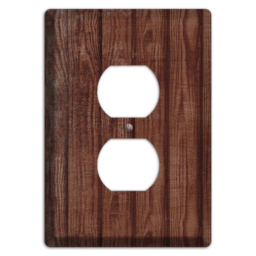 Saddle Weathered Wood Duplex Outlet Wallplate