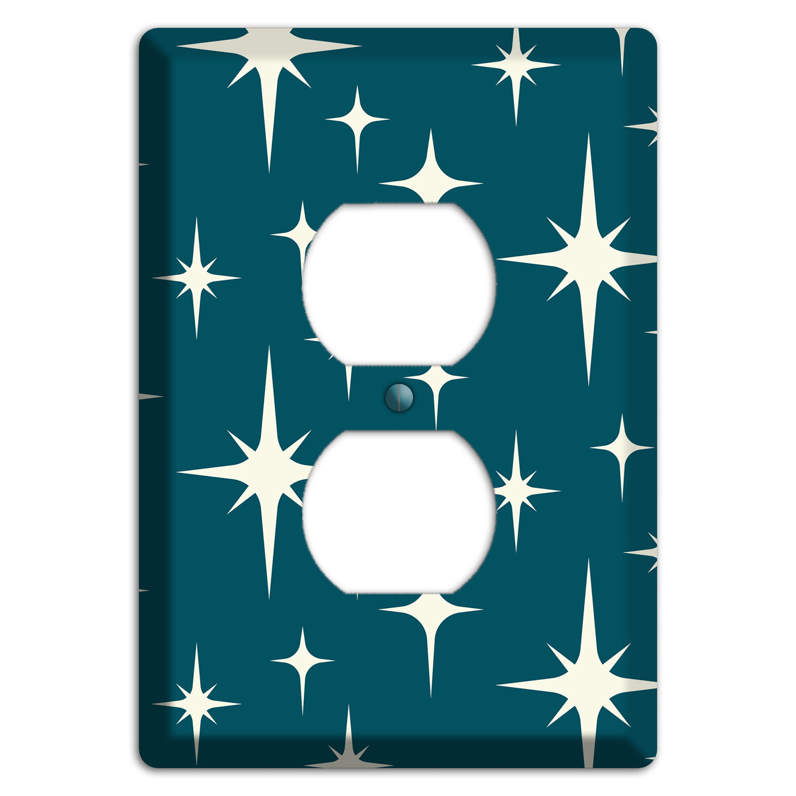 Navy Atomic Diamond Duplex Outlet Wallplate