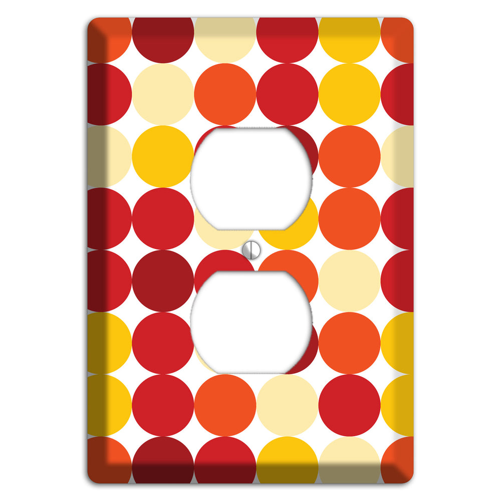 Multi Red and Beige Dots Duplex Outlet Wallplate