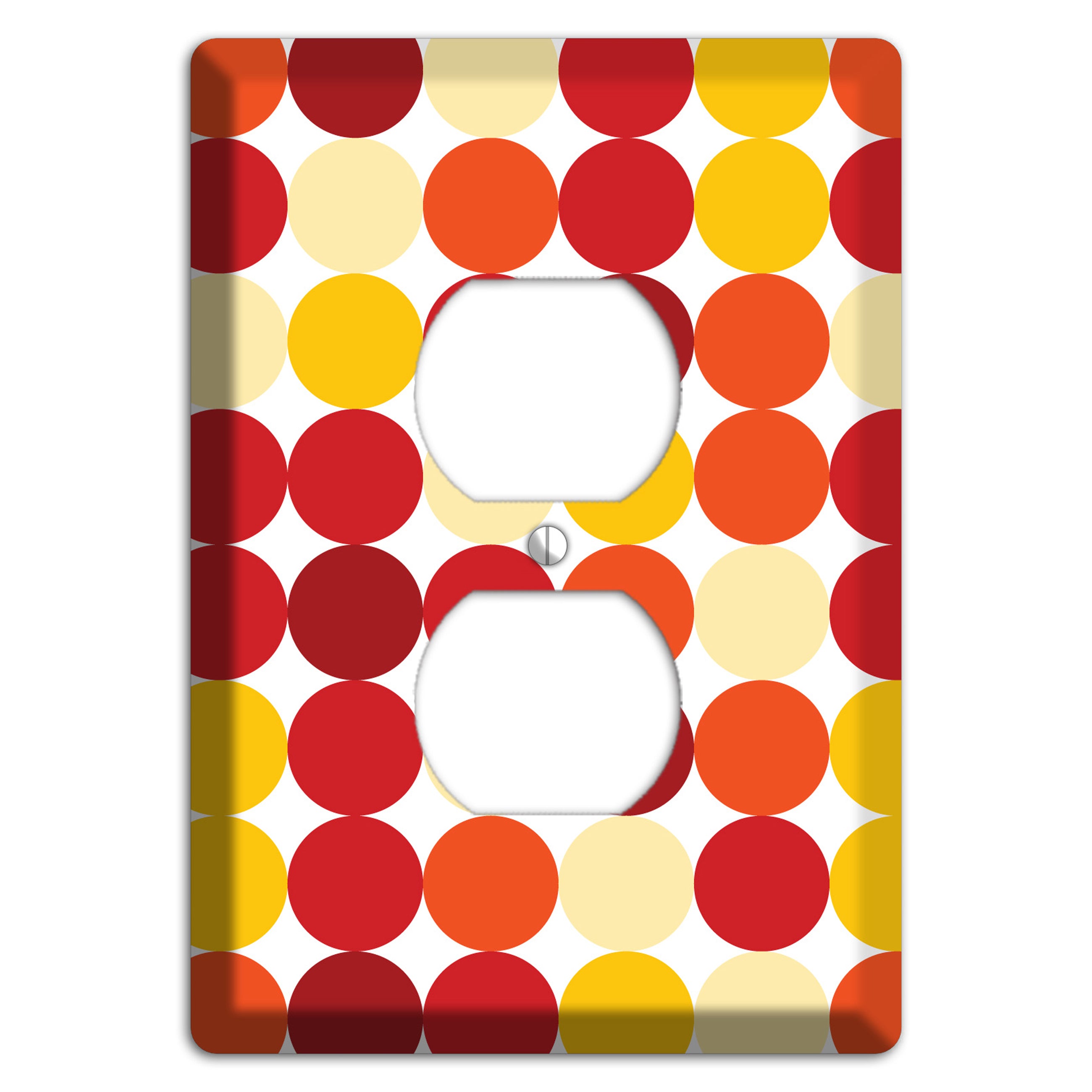 Multi Red and Beige Dots Duplex Outlet Wallplate
