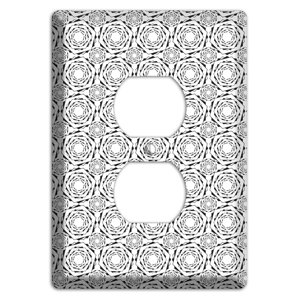 Overlay Hexagon Rotation Repeat 2 Duplex Outlet Wallplate
