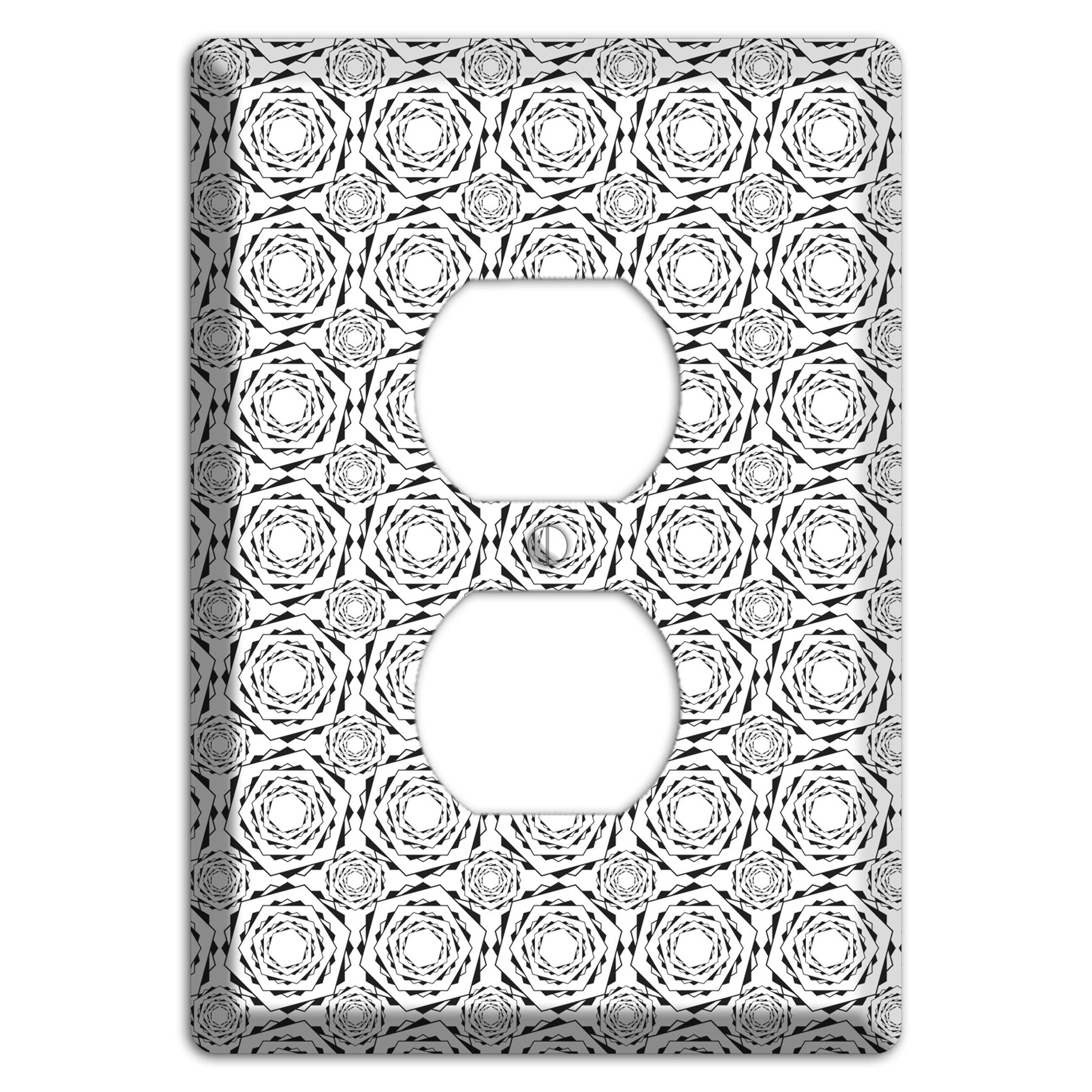 Overlay Hexagon Rotation Repeat 2 Duplex Outlet Wallplate