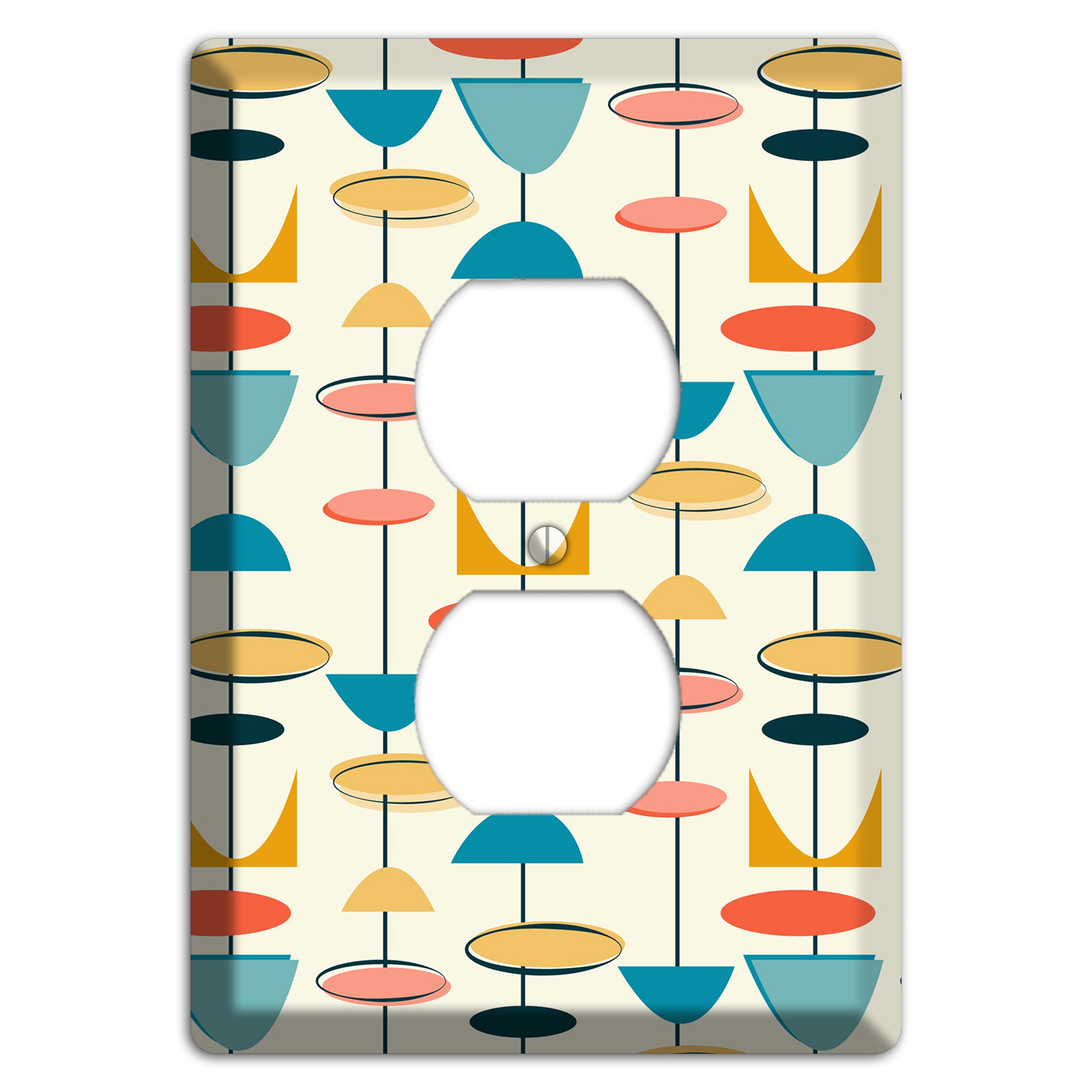 Retro Shapes Duplex Outlet Wallplate