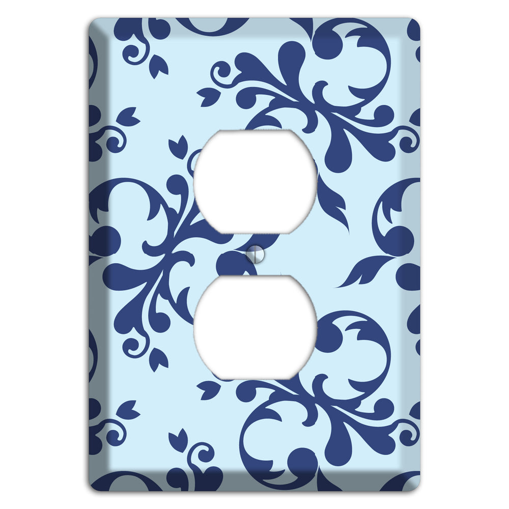 Blue Victorian Toile Duplex Outlet Wallplate