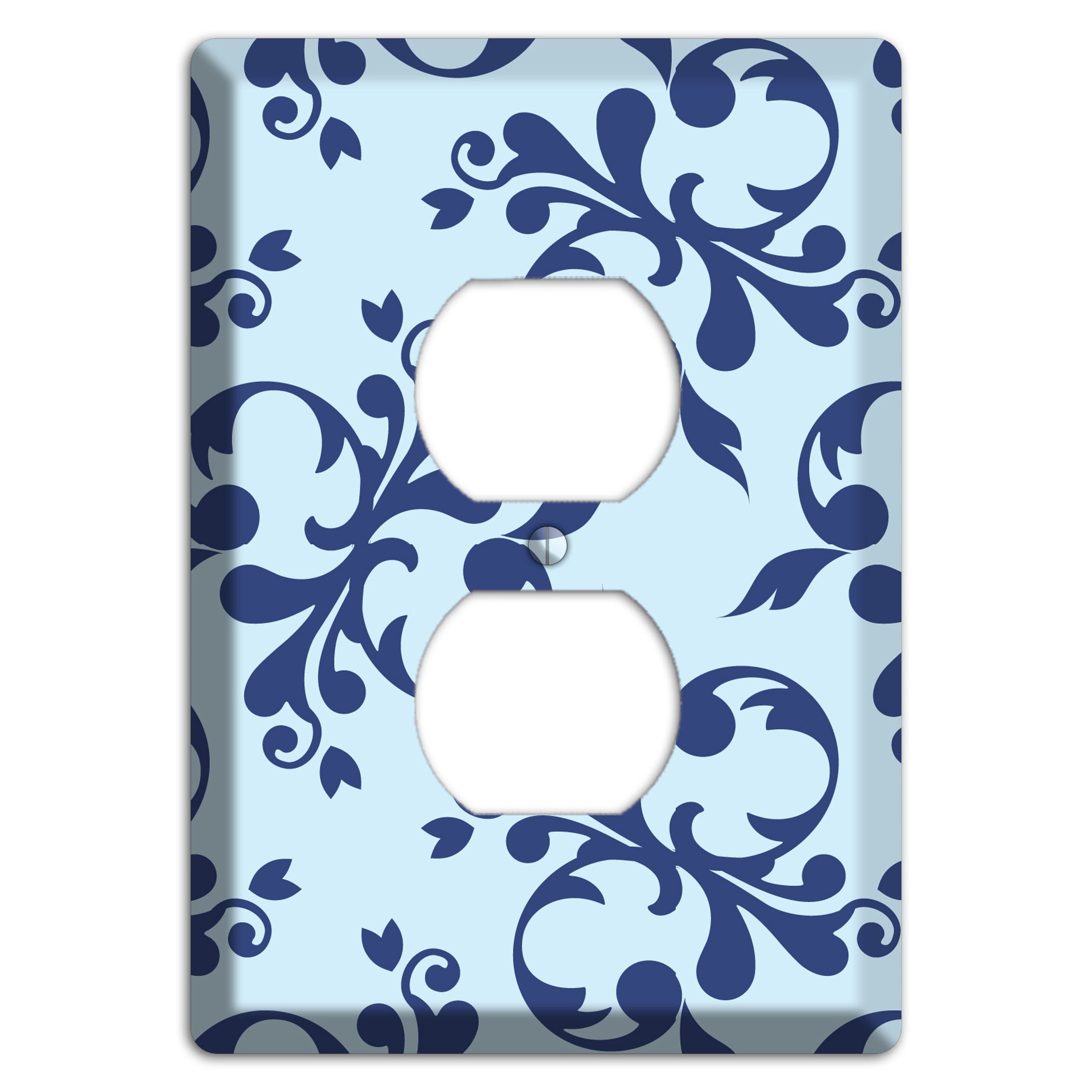 Blue Victorian Toile Duplex Outlet Wallplate