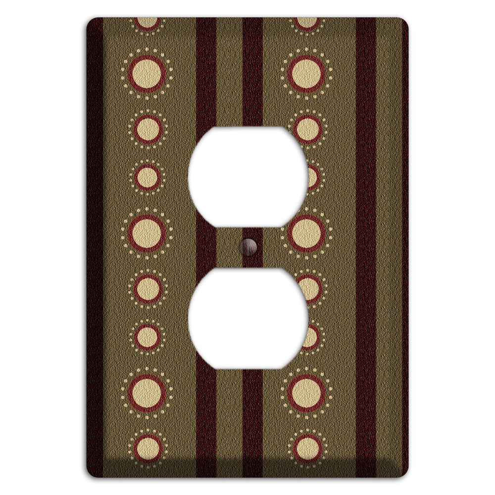 Multi Brown Suzani Duplex Outlet Wallplate