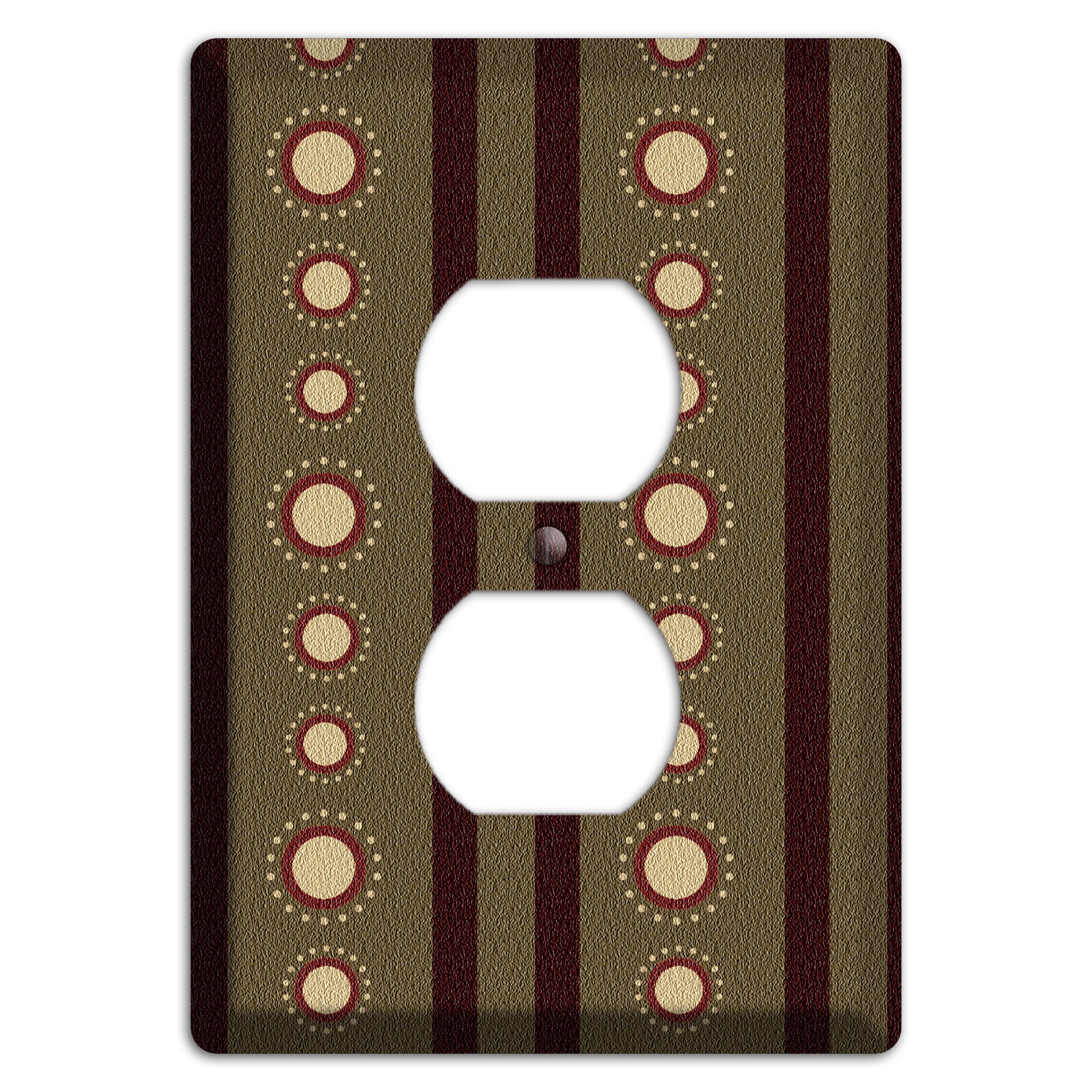 Multi Brown Suzani Duplex Outlet Wallplate
