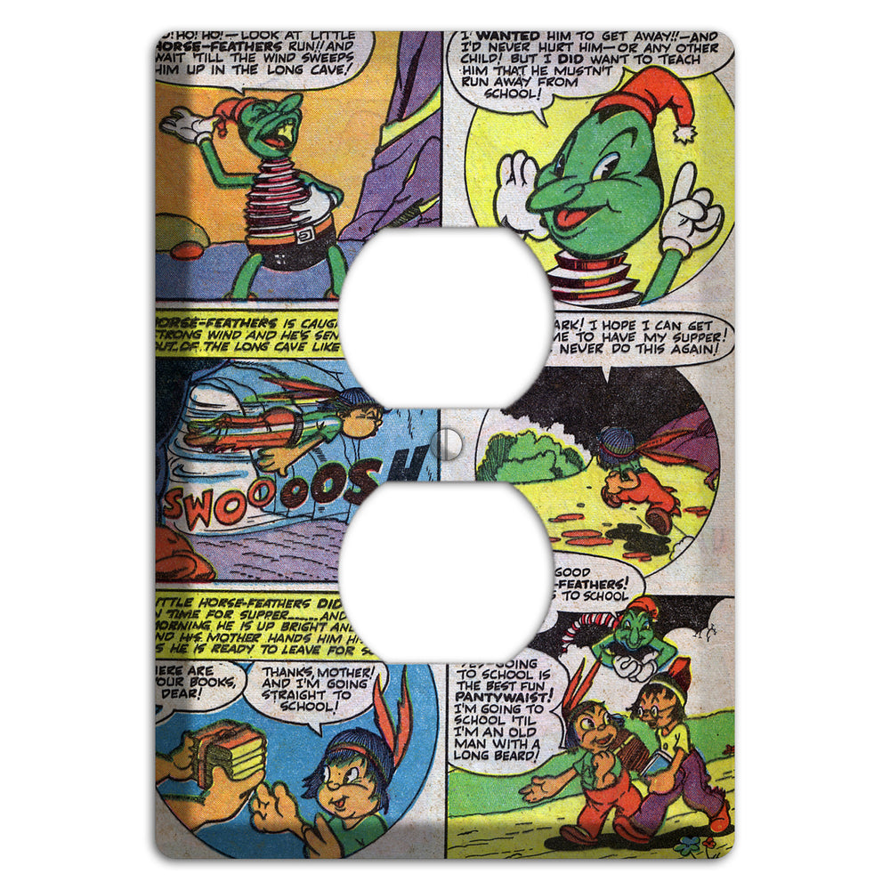 Swooosh Vintage Comics Duplex Outlet Wallplate