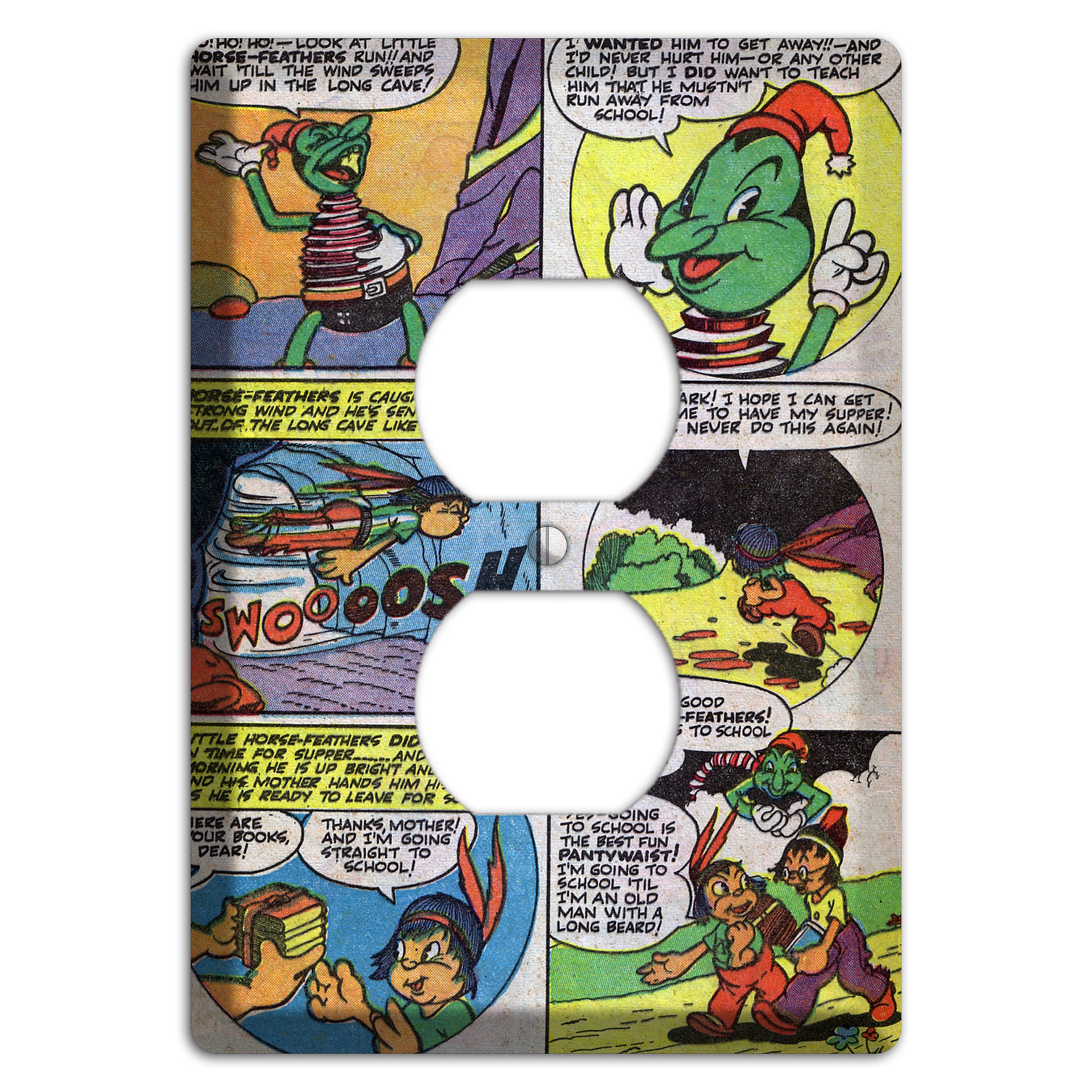 Swooosh Vintage Comics Duplex Outlet Wallplate