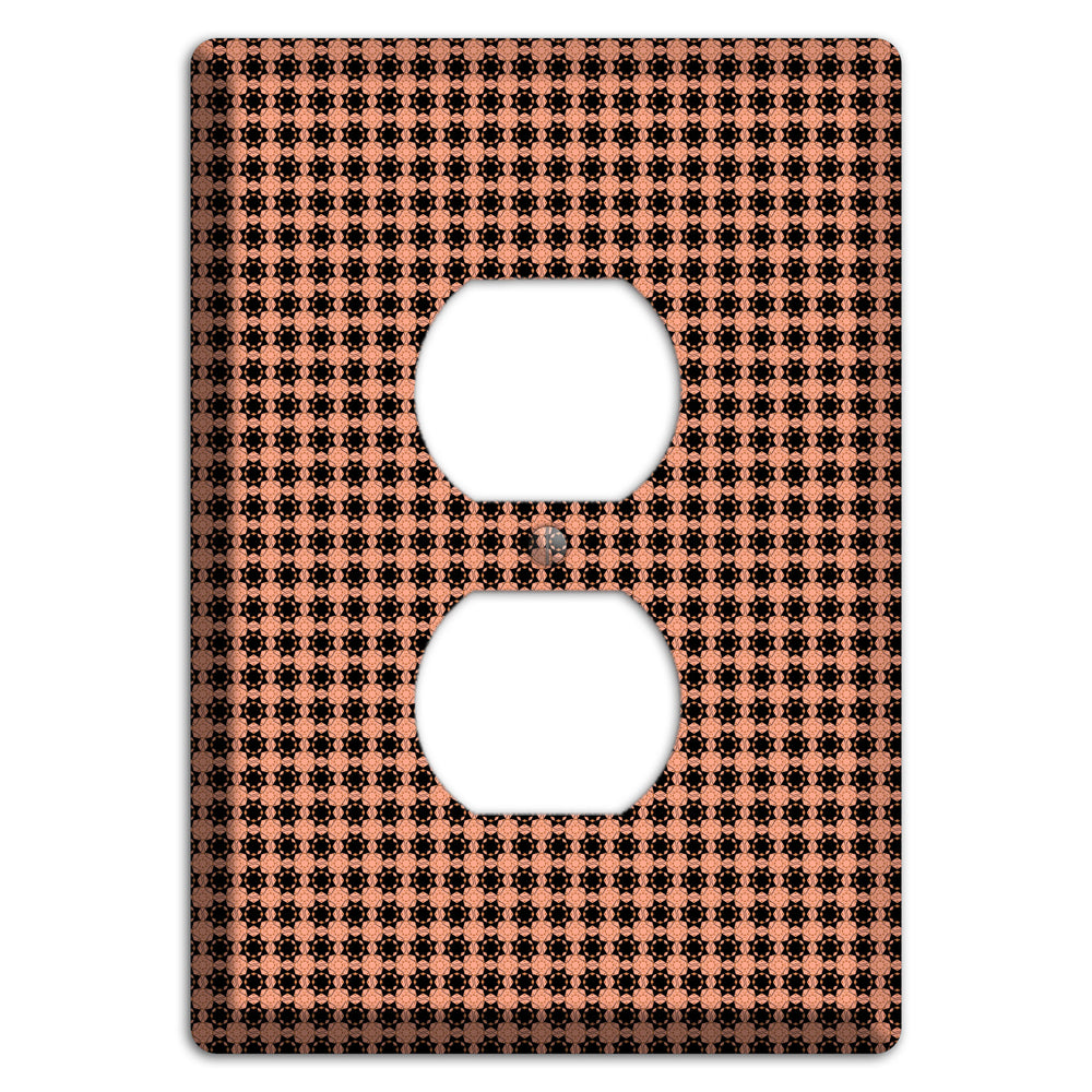 Coral and Black Arabesque Duplex Outlet Wallplate