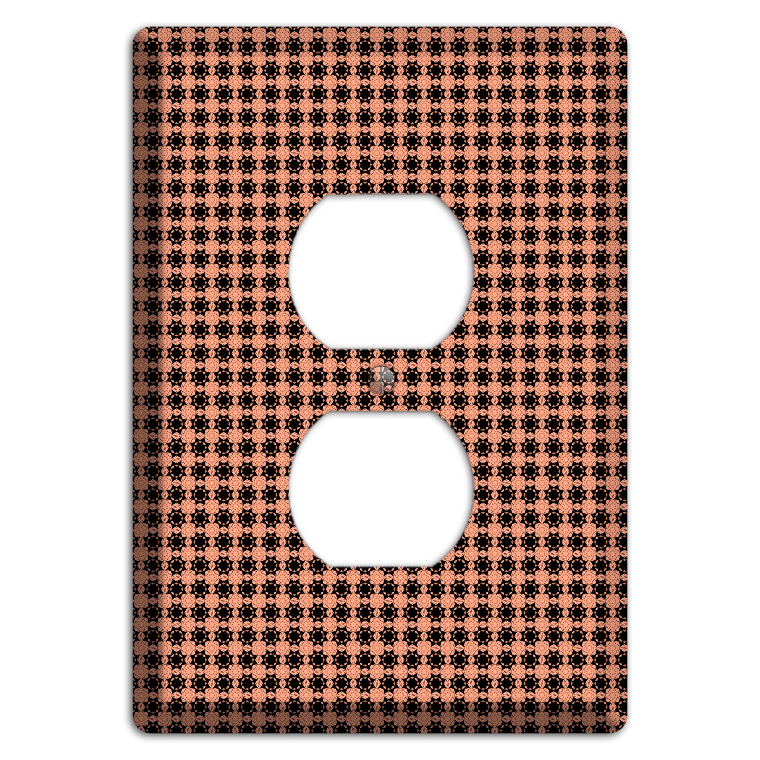 Coral and Black Arabesque Duplex Outlet Wallplate