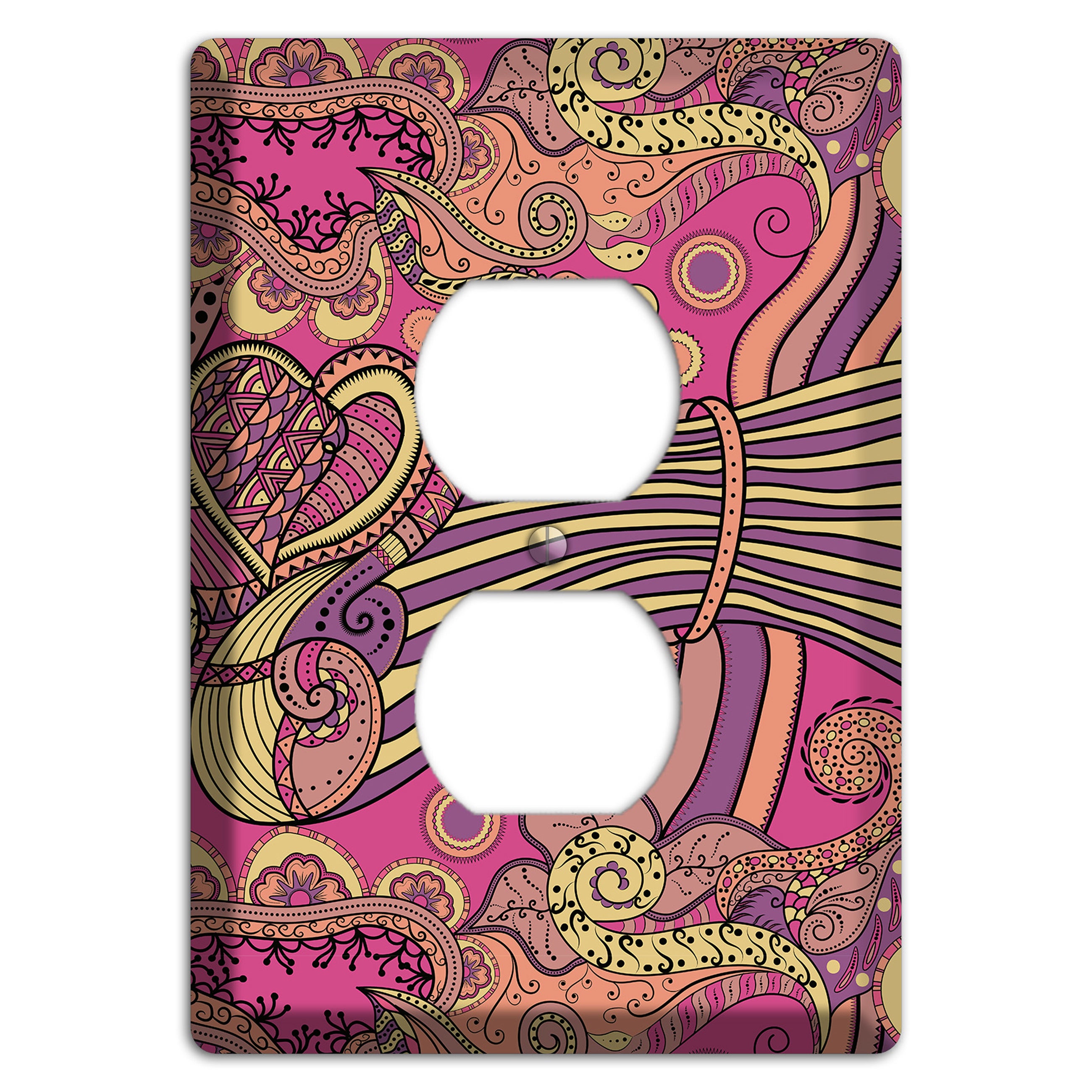 Retro Flourish 1 Duplex Outlet Wallplate