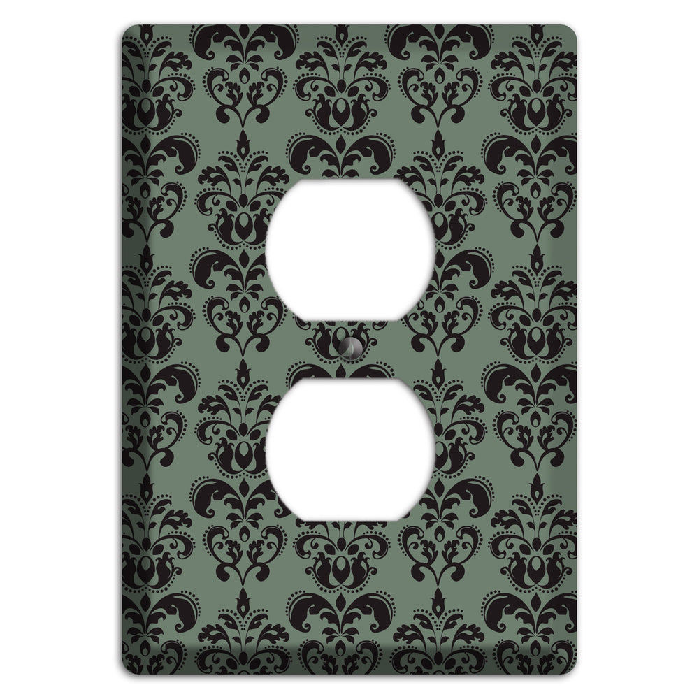 Moss Cartouche Half Drop Duplex Outlet Wallplate