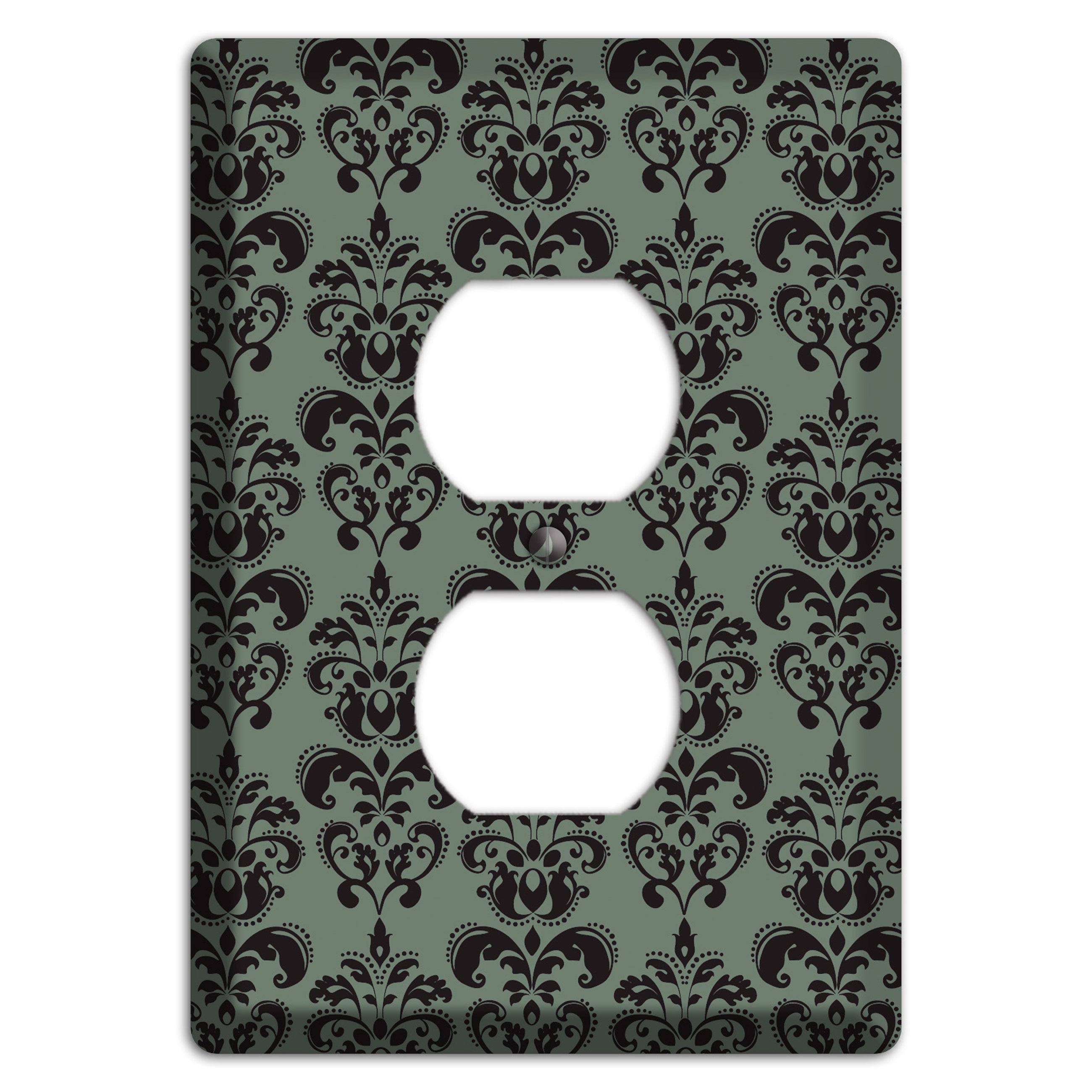Moss Cartouche Half Drop Duplex Outlet Wallplate