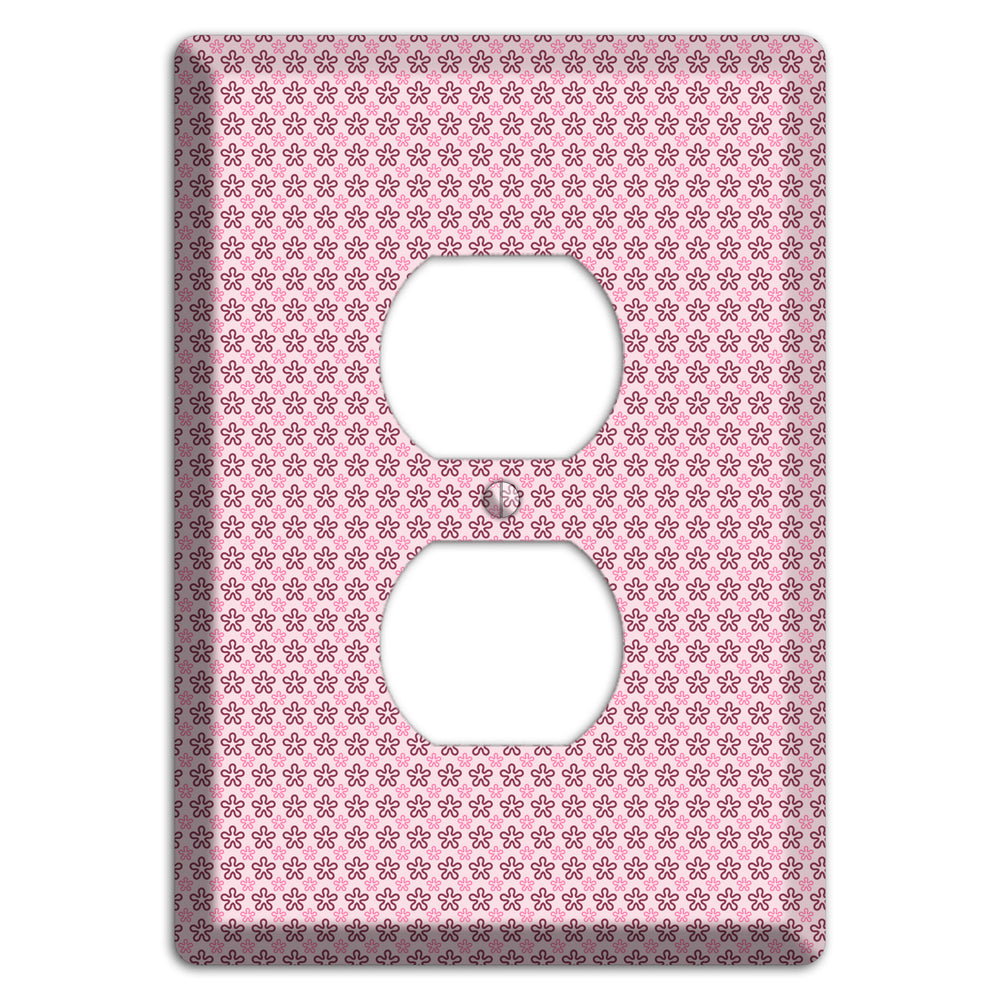Pink Tiny Floral Duplex Outlet Wallplate