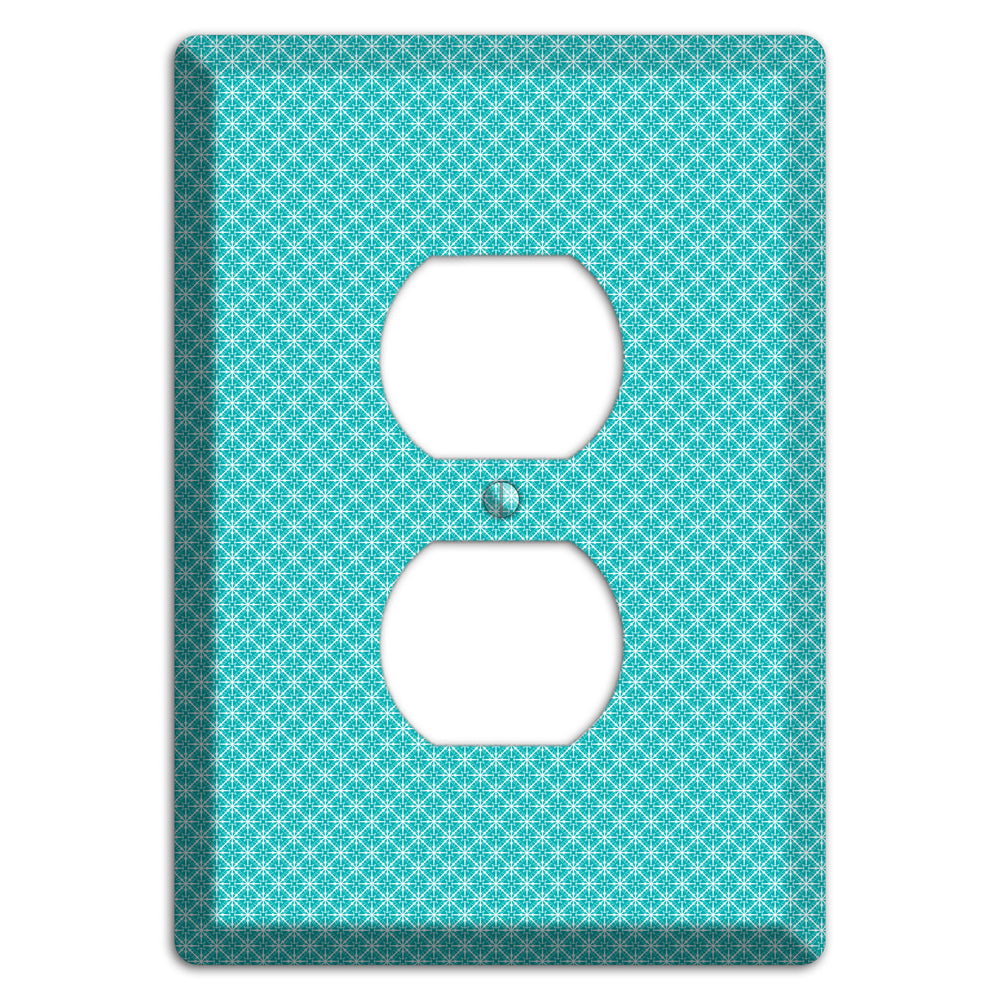 Turquoise Tiny Arabesque Duplex Outlet Wallplate