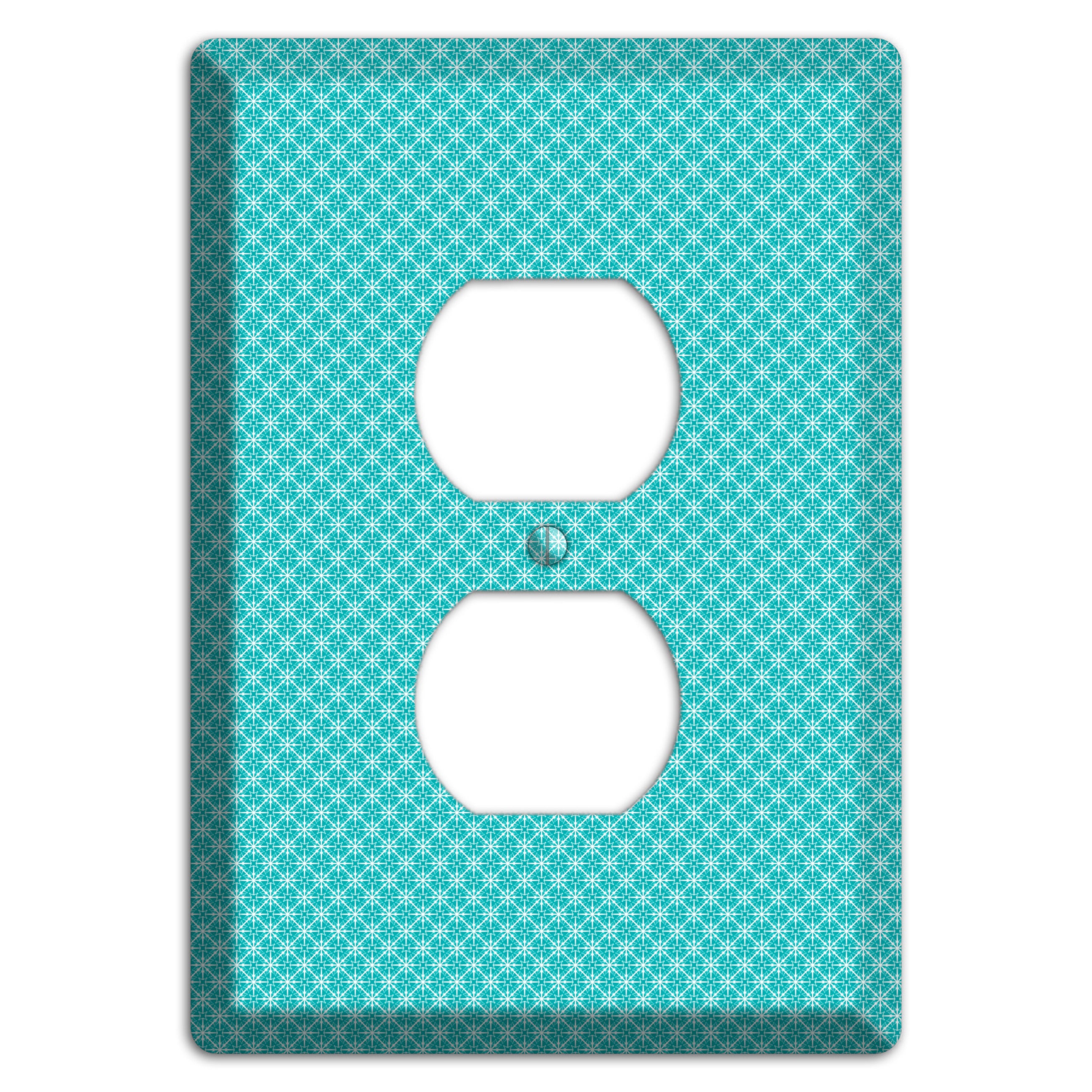 Turquoise Tiny Arabesque Duplex Outlet Wallplate