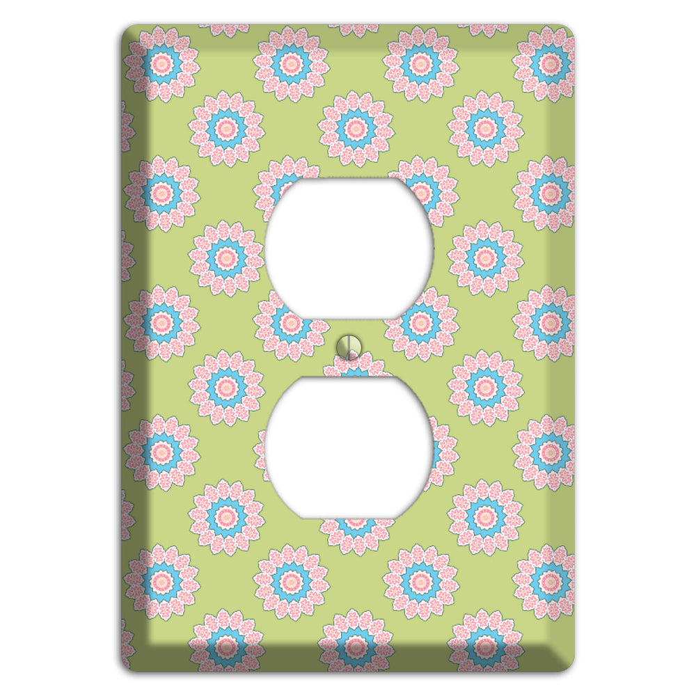 Lime with Suzani Dots Duplex Outlet Wallplate