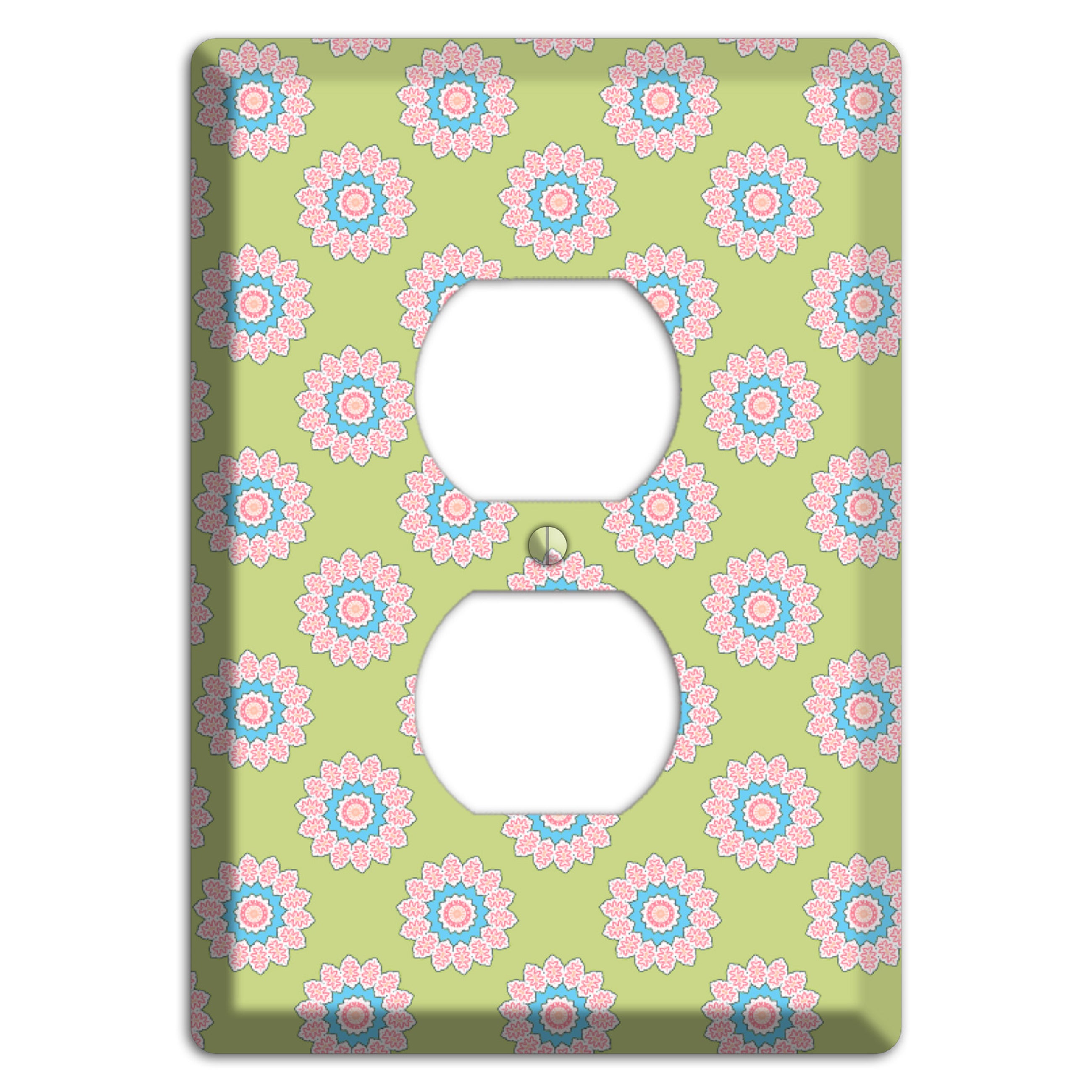 Lime with Suzani Dots Duplex Outlet Wallplate