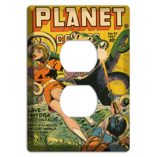 Planet Vintage Comics Duplex Outlet Wallplate