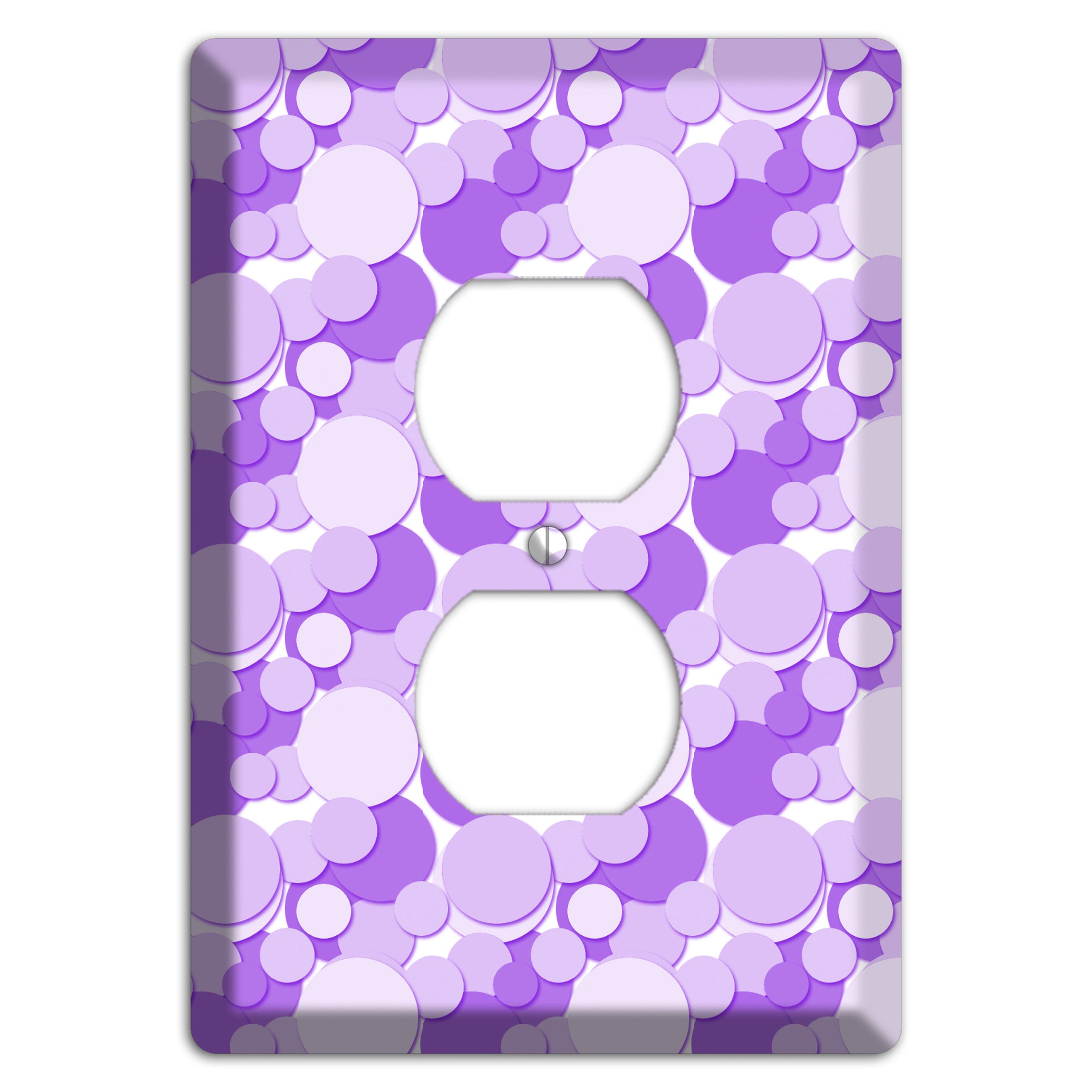 Multi Purple Bubble Dots Duplex Outlet Wallplate
