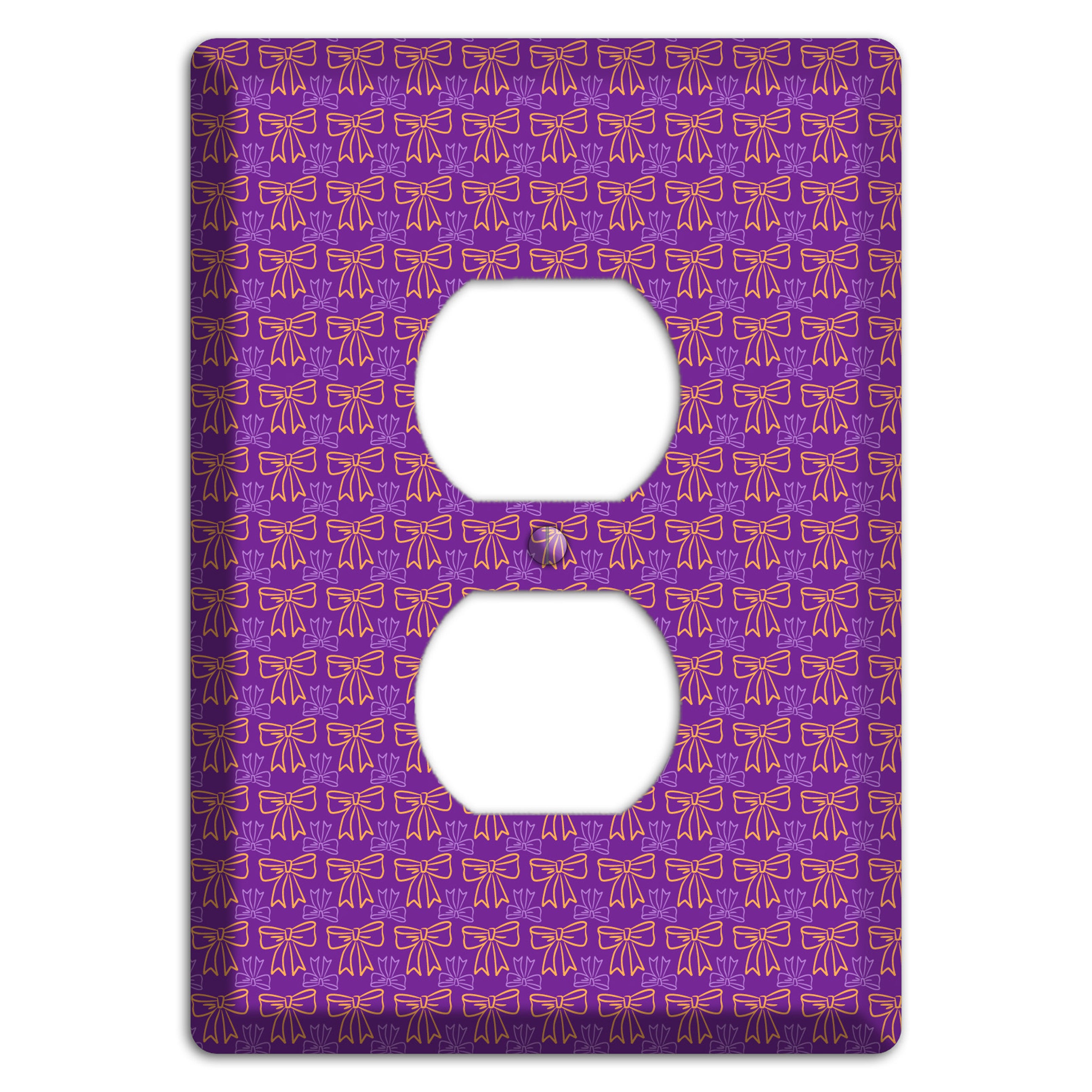 Purple with Pink Bows Duplex Outlet Wallplate