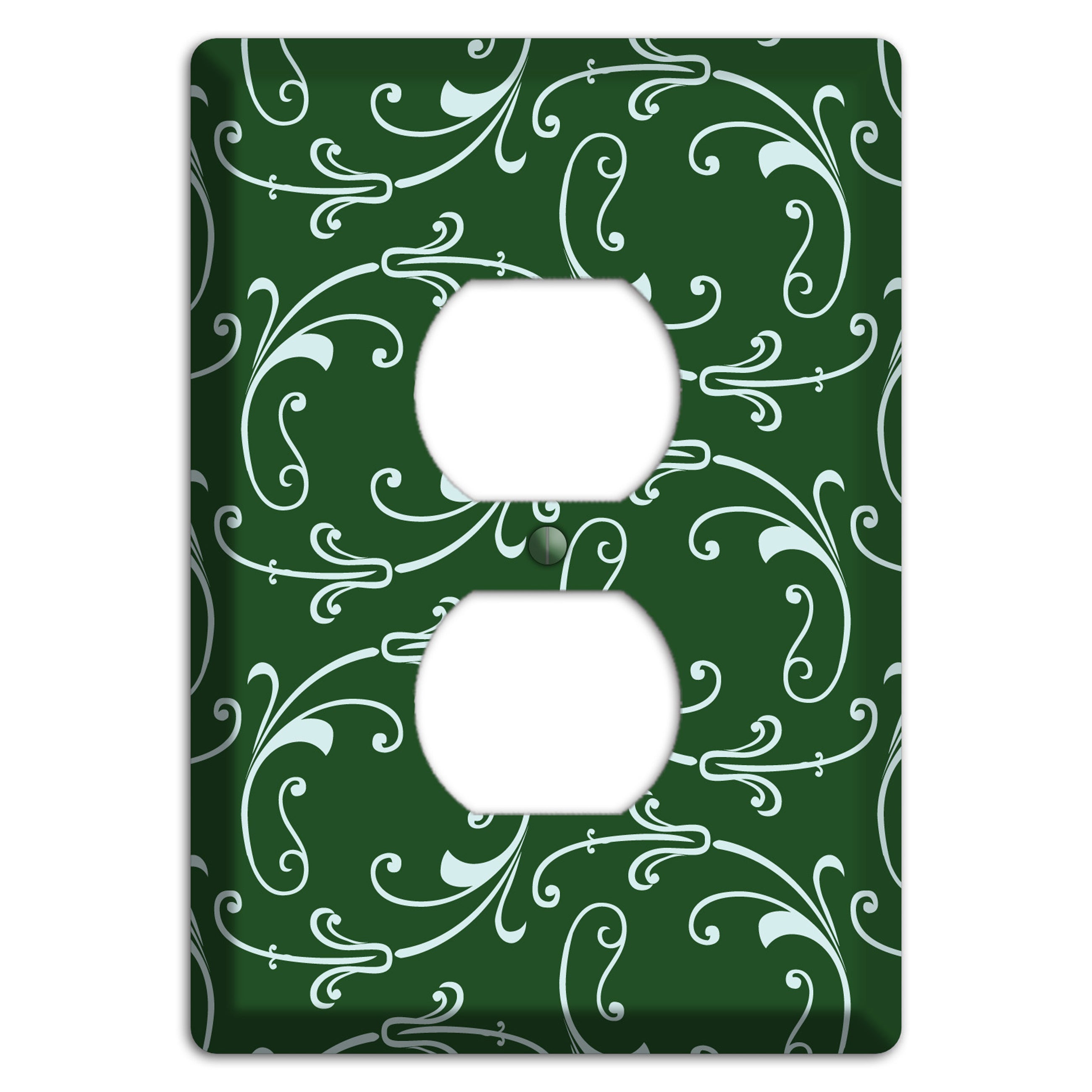 Green Victorian Sprig Duplex Outlet Wallplate