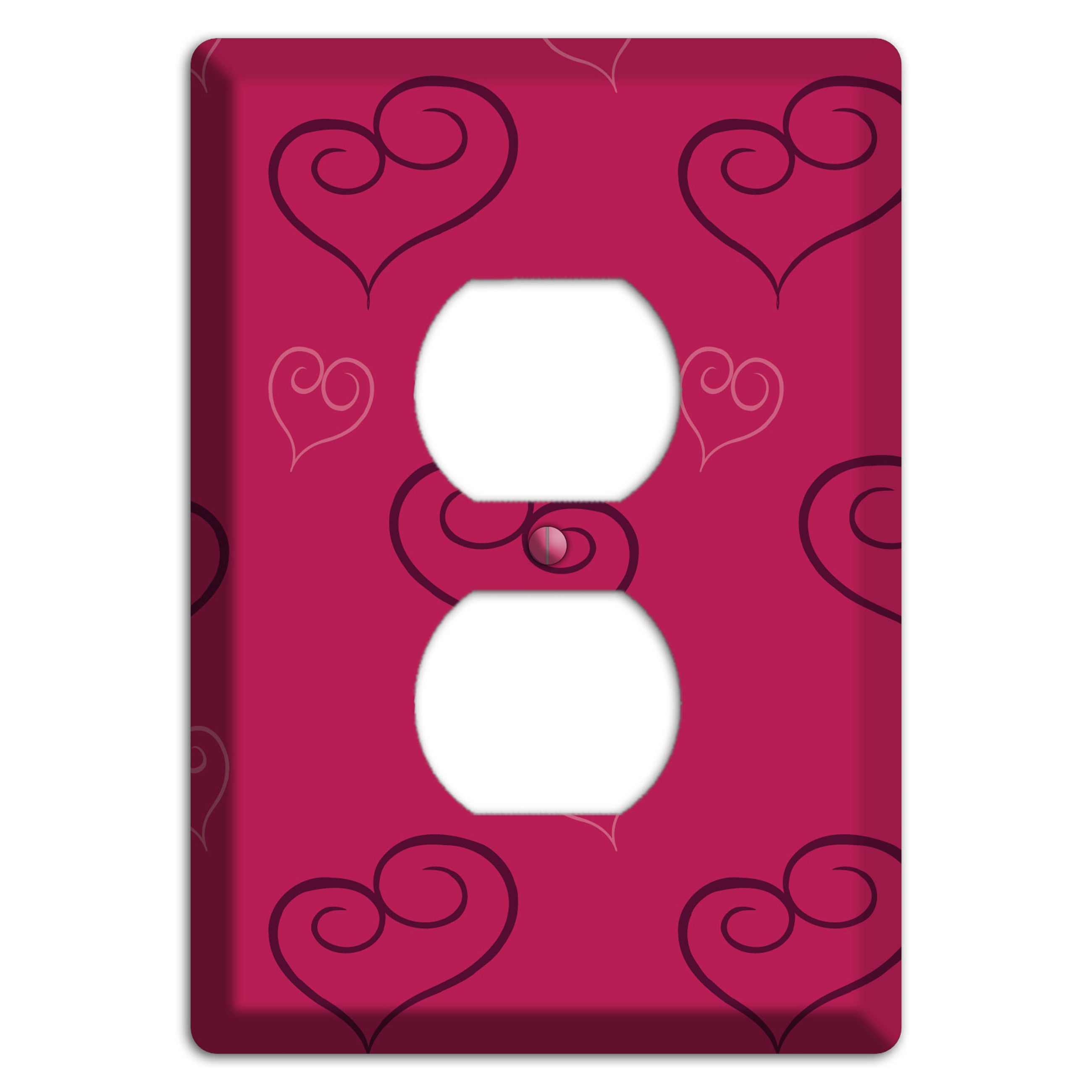 Fuschia Scroll Heart 2 Duplex Outlet Wallplate