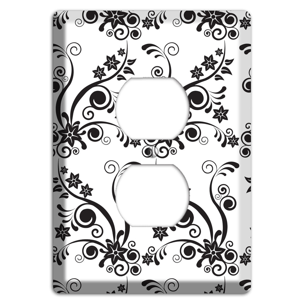 Scrolled Floral Toile Duplex Outlet Wallplate