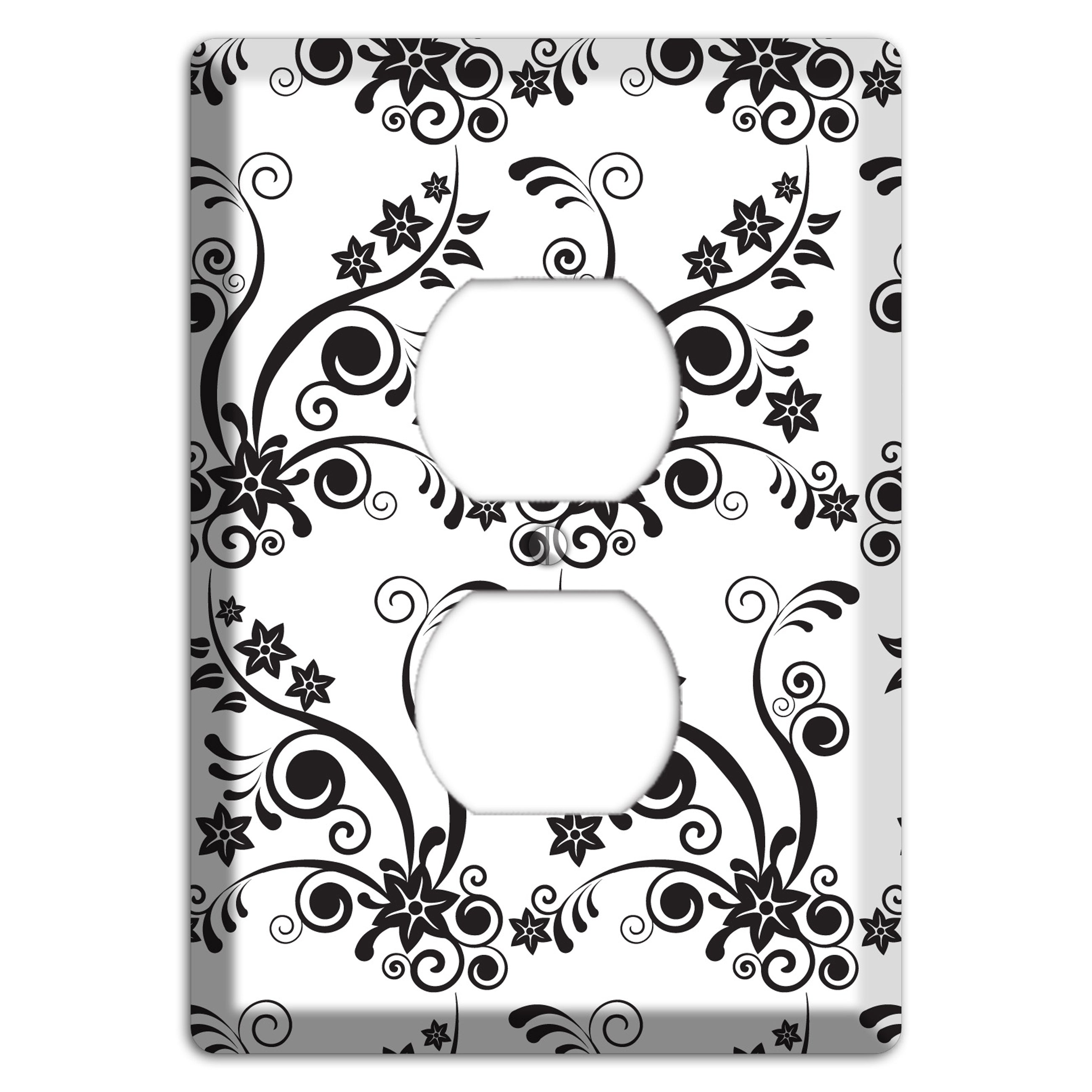 Scrolled Floral Toile Duplex Outlet Wallplate