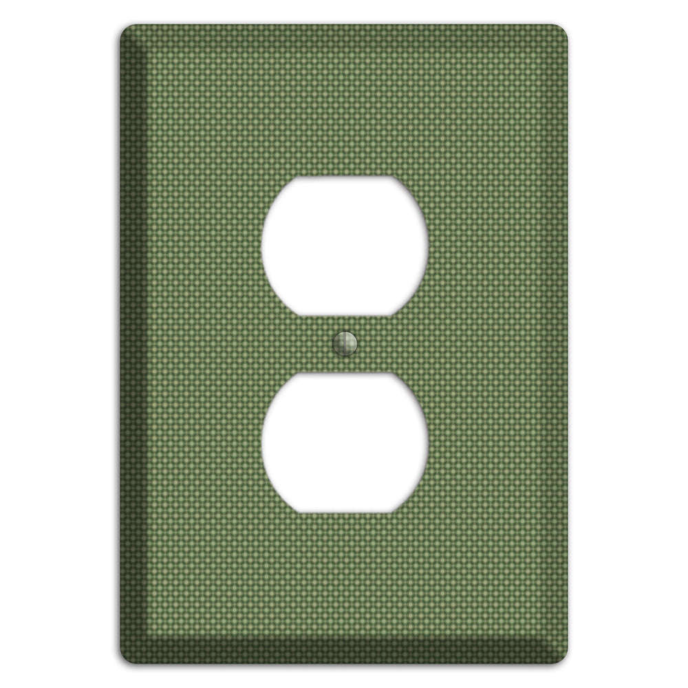 Multi Green Tiny Checkered Circles Duplex Outlet Wallplate