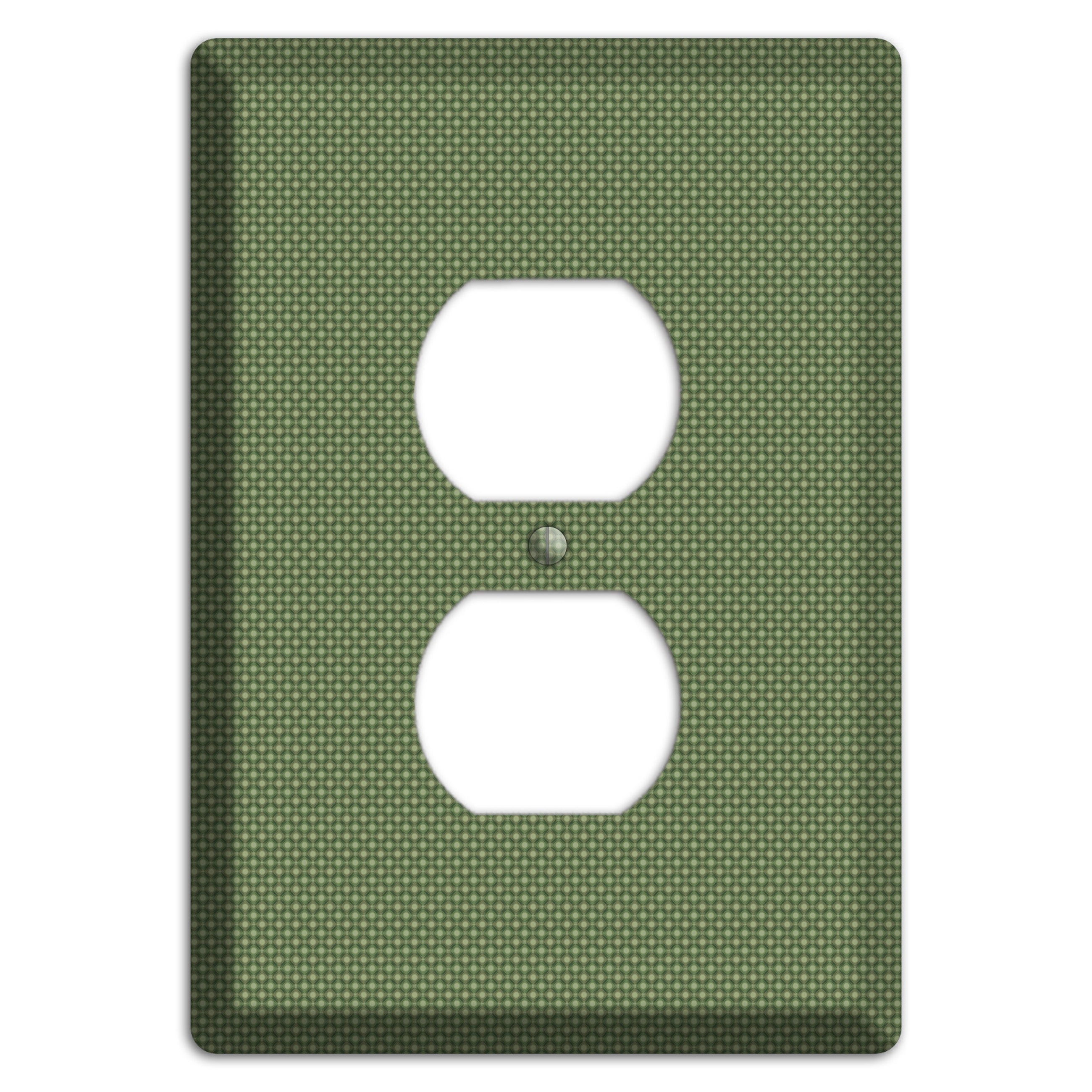 Multi Green Tiny Checkered Circles Duplex Outlet Wallplate