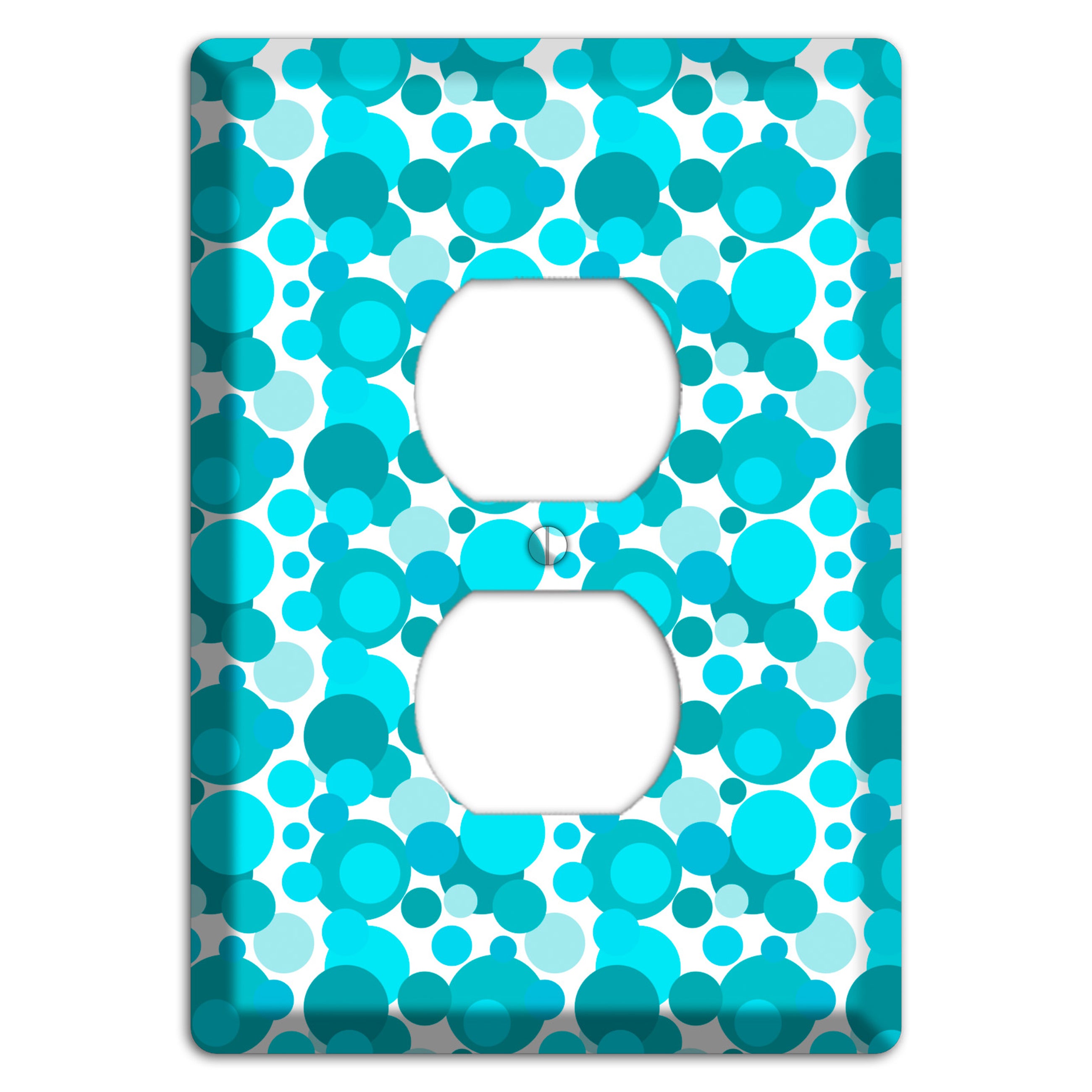Multi Turquoise Bubble Dots Duplex Outlet Wallplate