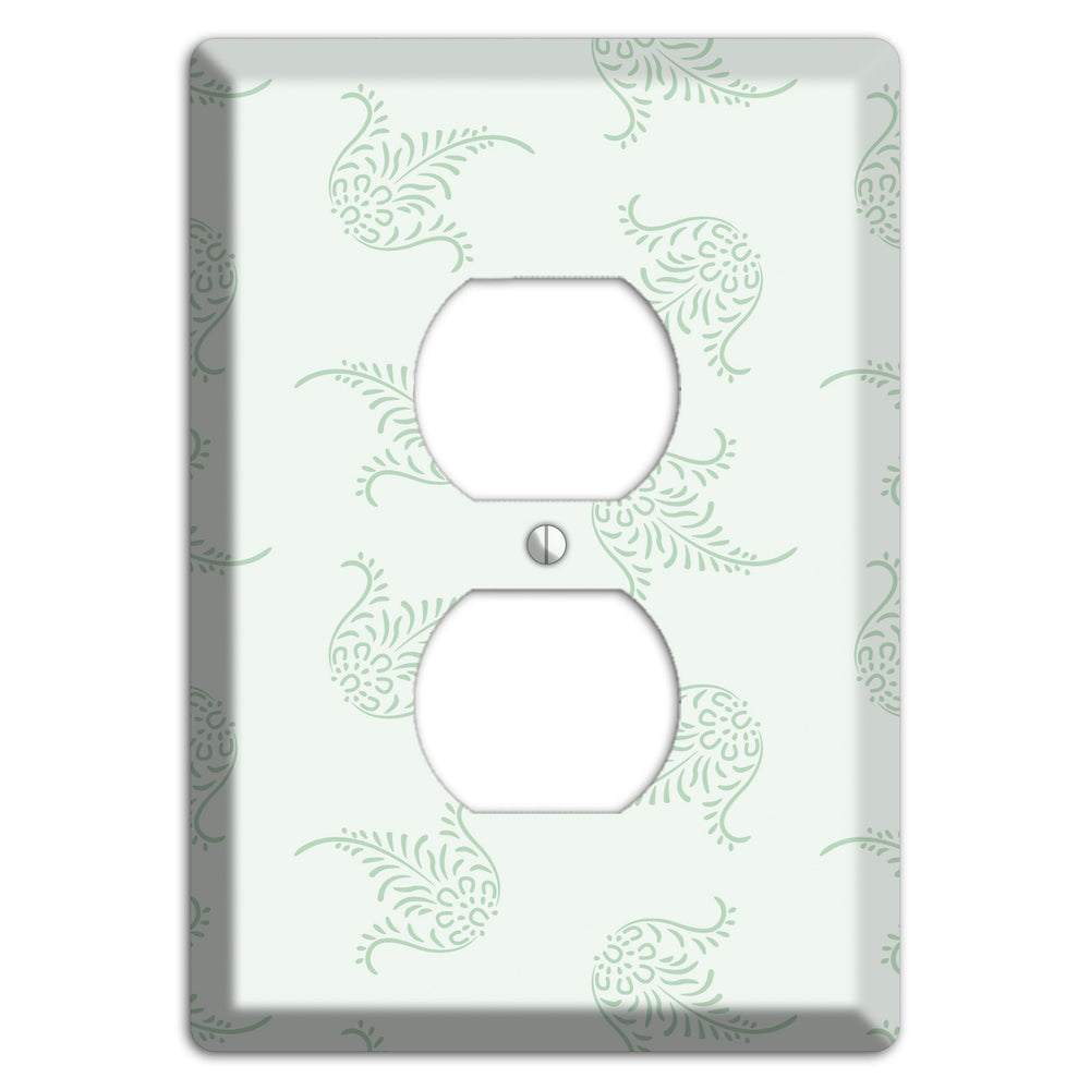 Mint Trefoil Cartouche Duplex Outlet Wallplate