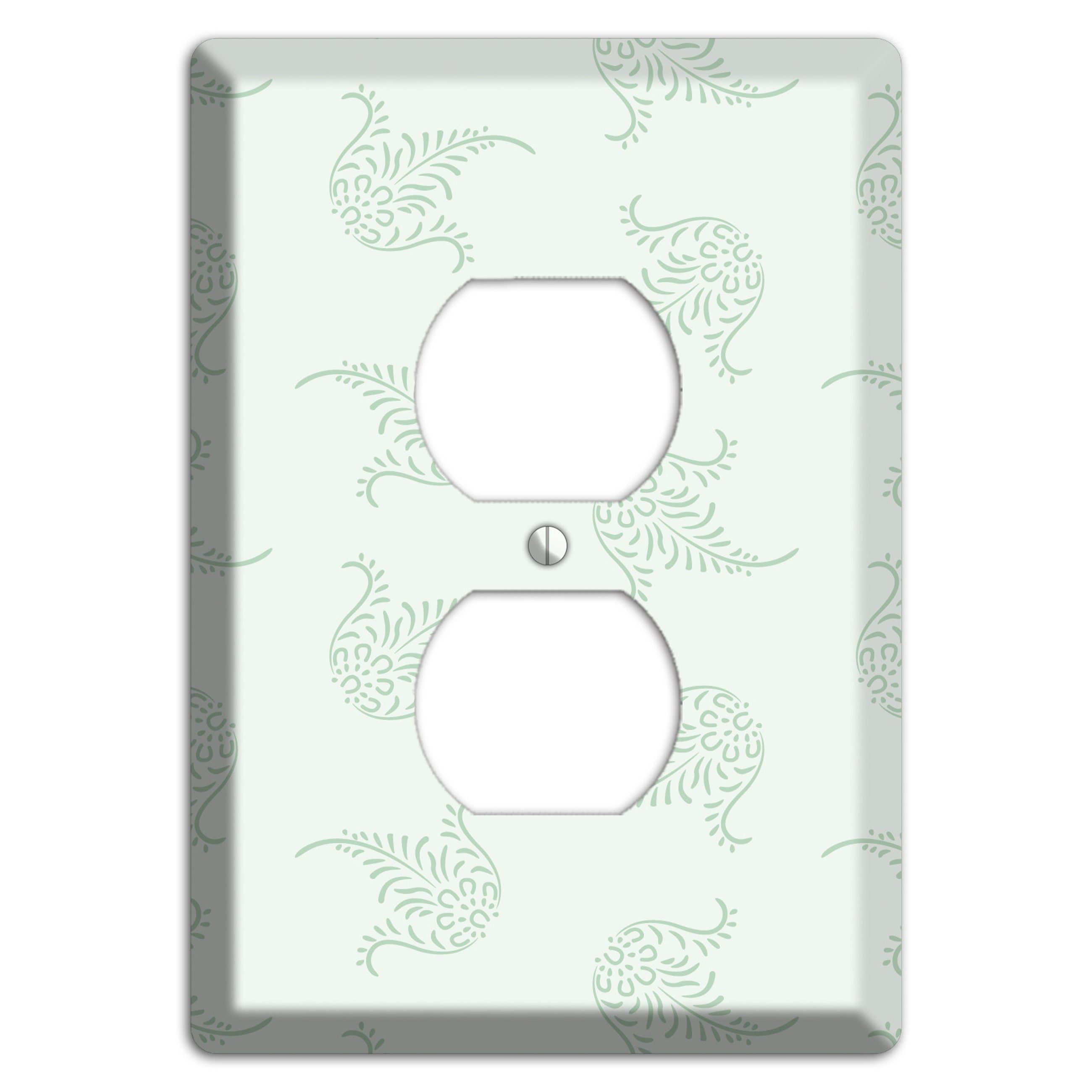 Mint Trefoil Cartouche Duplex Outlet Wallplate