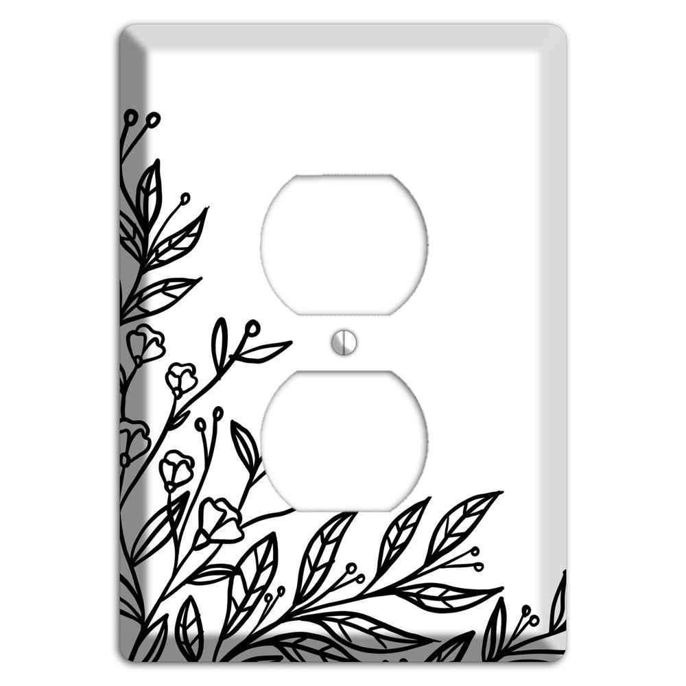 Hand-Drawn Floral 2 Duplex Outlet Wallplate