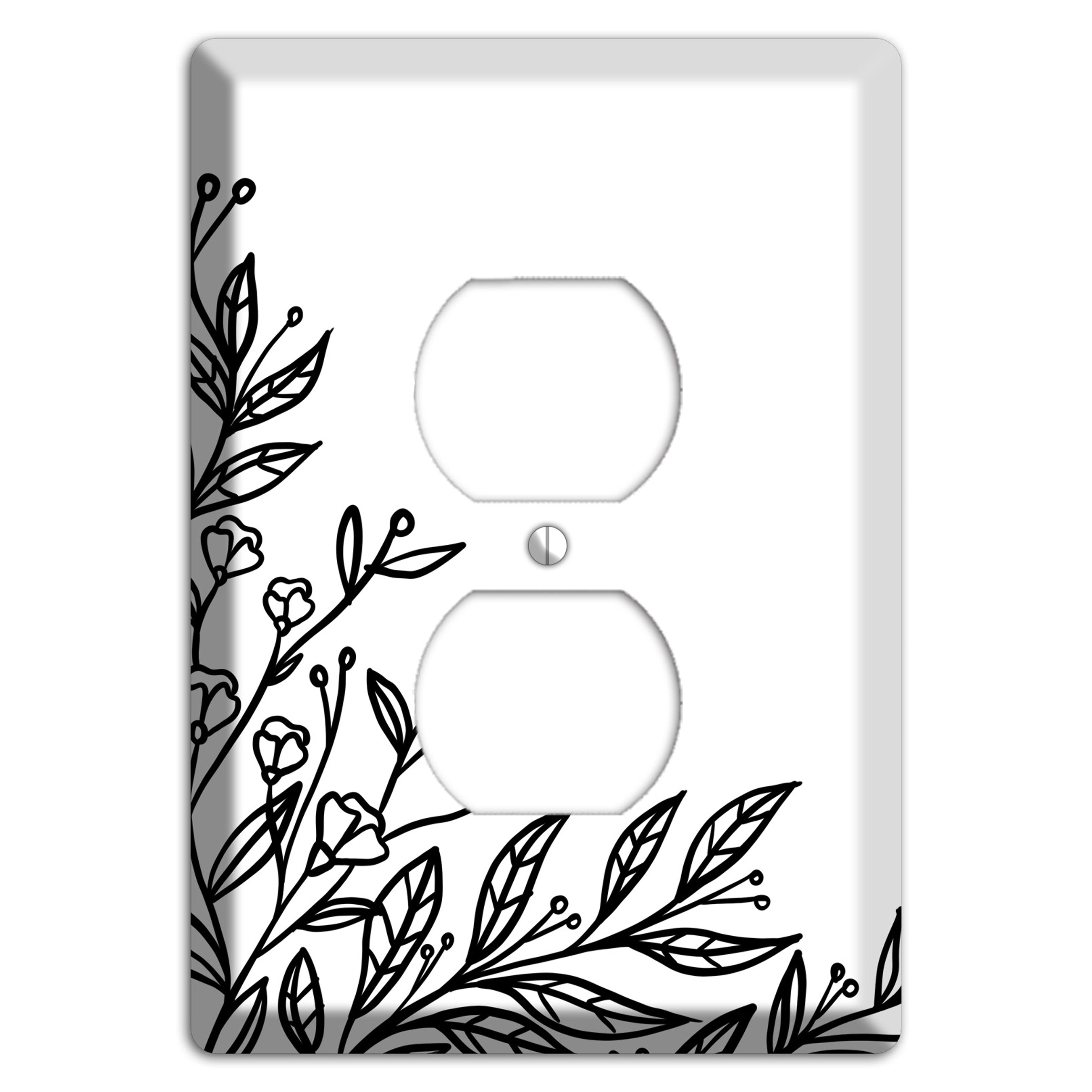 Hand-Drawn Floral 2 Duplex Outlet Wallplate