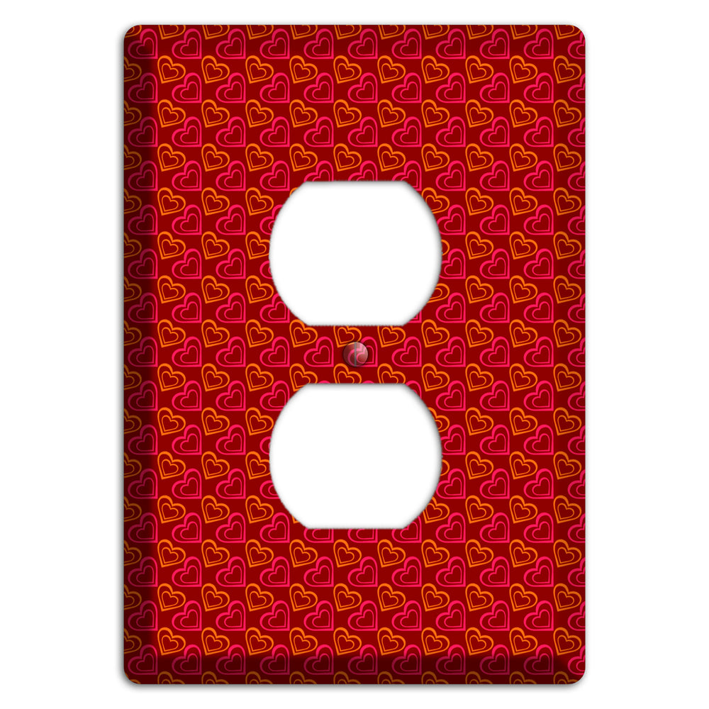 Red and Orange Hearts Duplex Outlet Wallplate