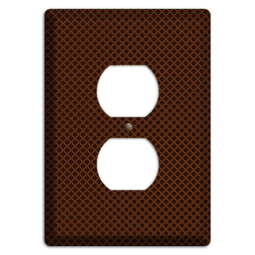 Brown Geometric Duplex Outlet Wallplate