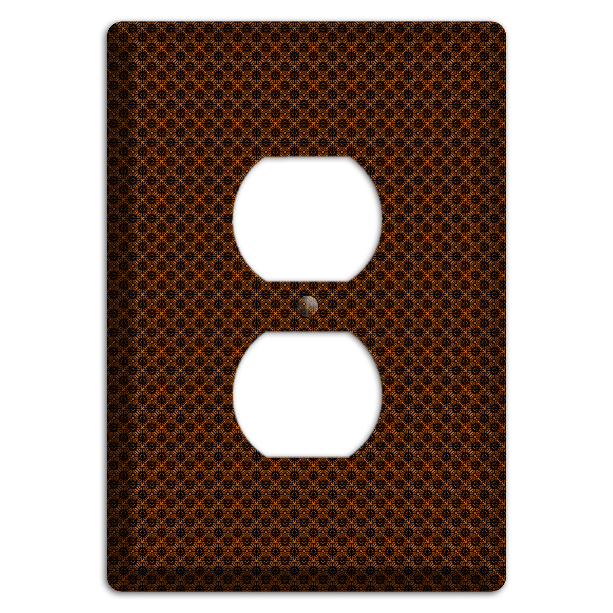 Brown Geometric Duplex Outlet Wallplate