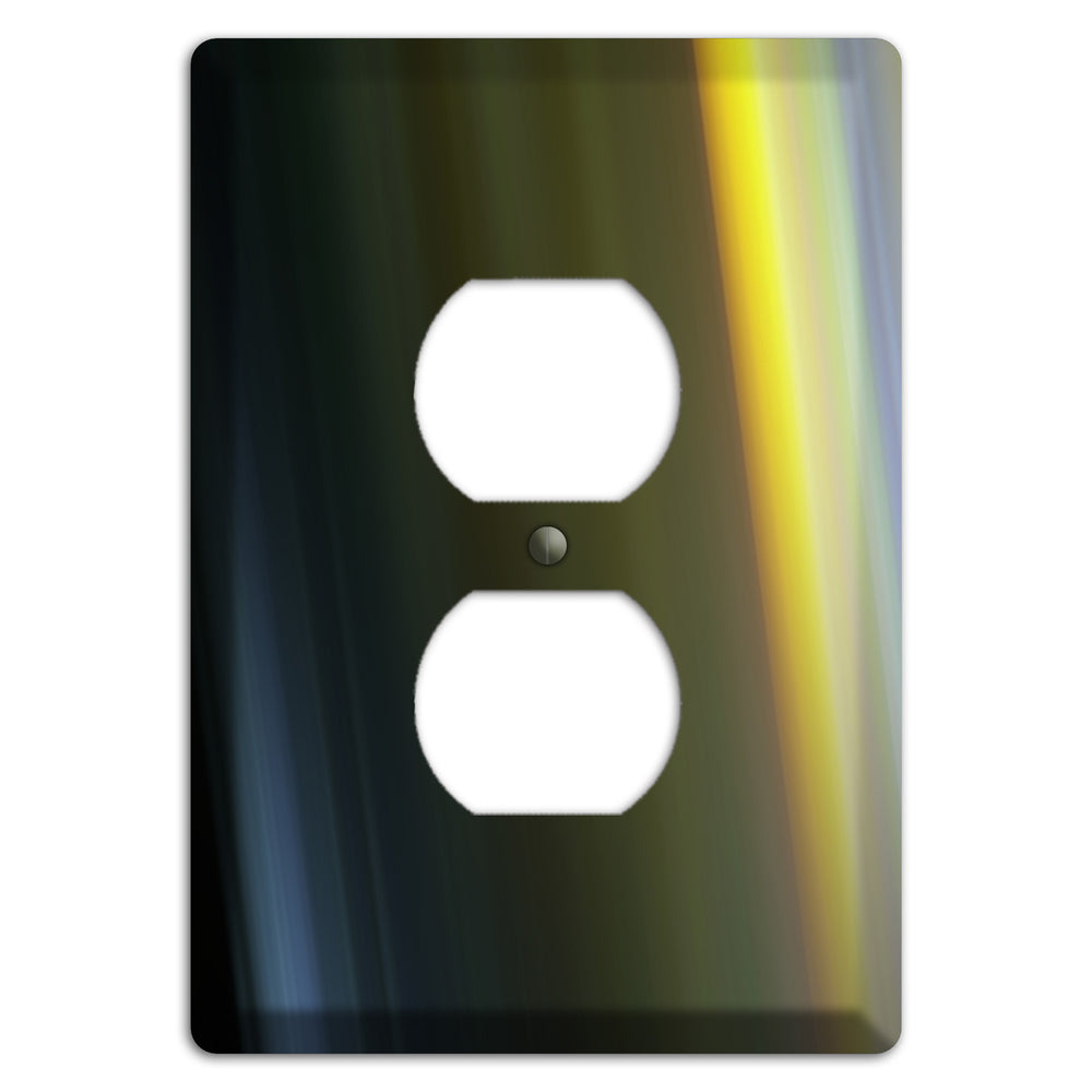 Black with Yellow Ray of Light Duplex Outlet Wallplate