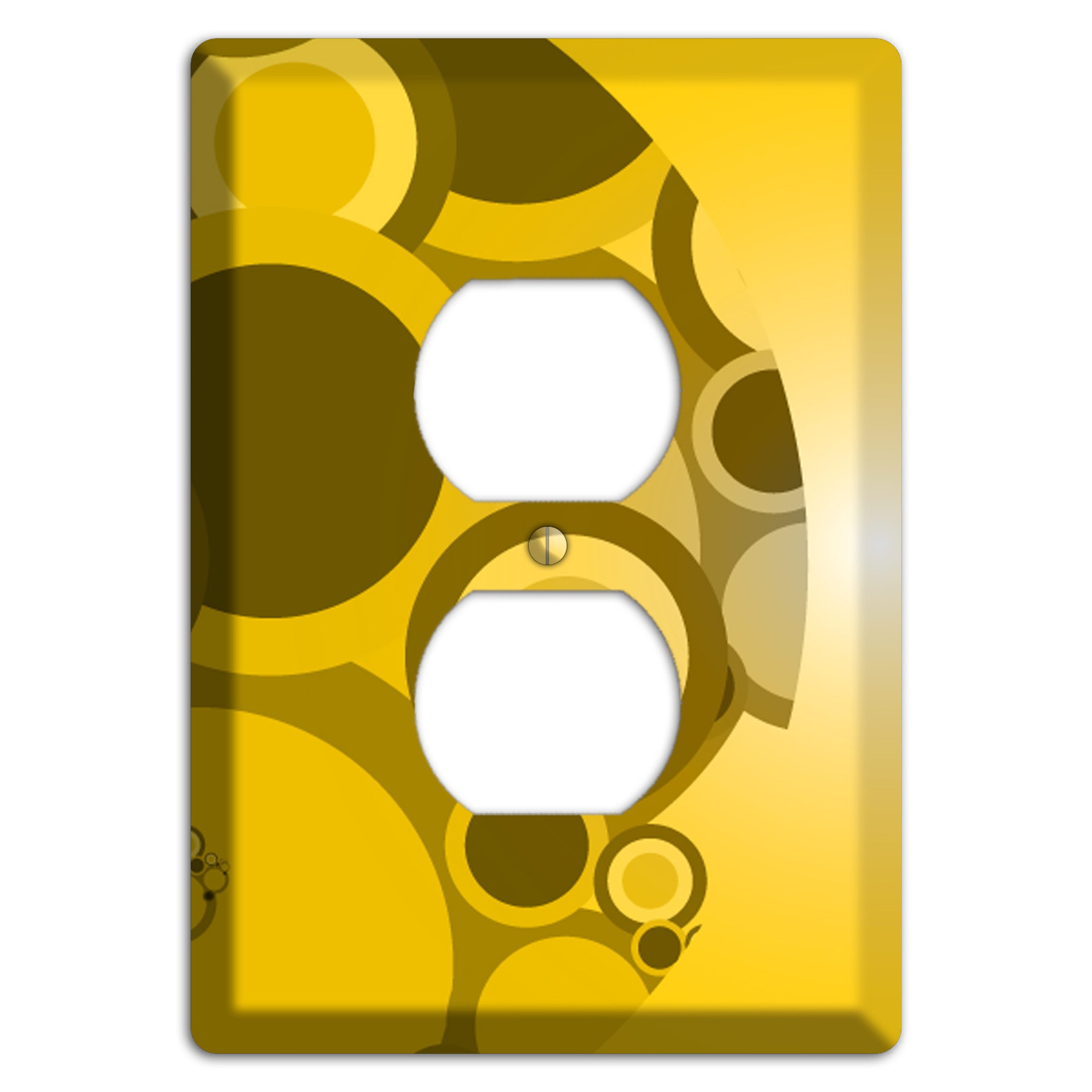 Mustard Yellow Circles Duplex Outlet Wallplate