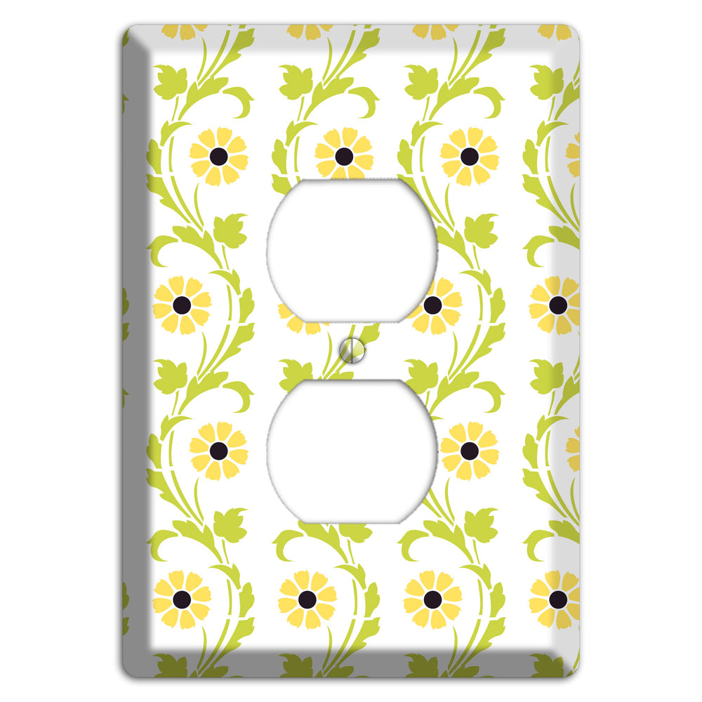 Green Vine Floral Duplex Outlet Wallplate