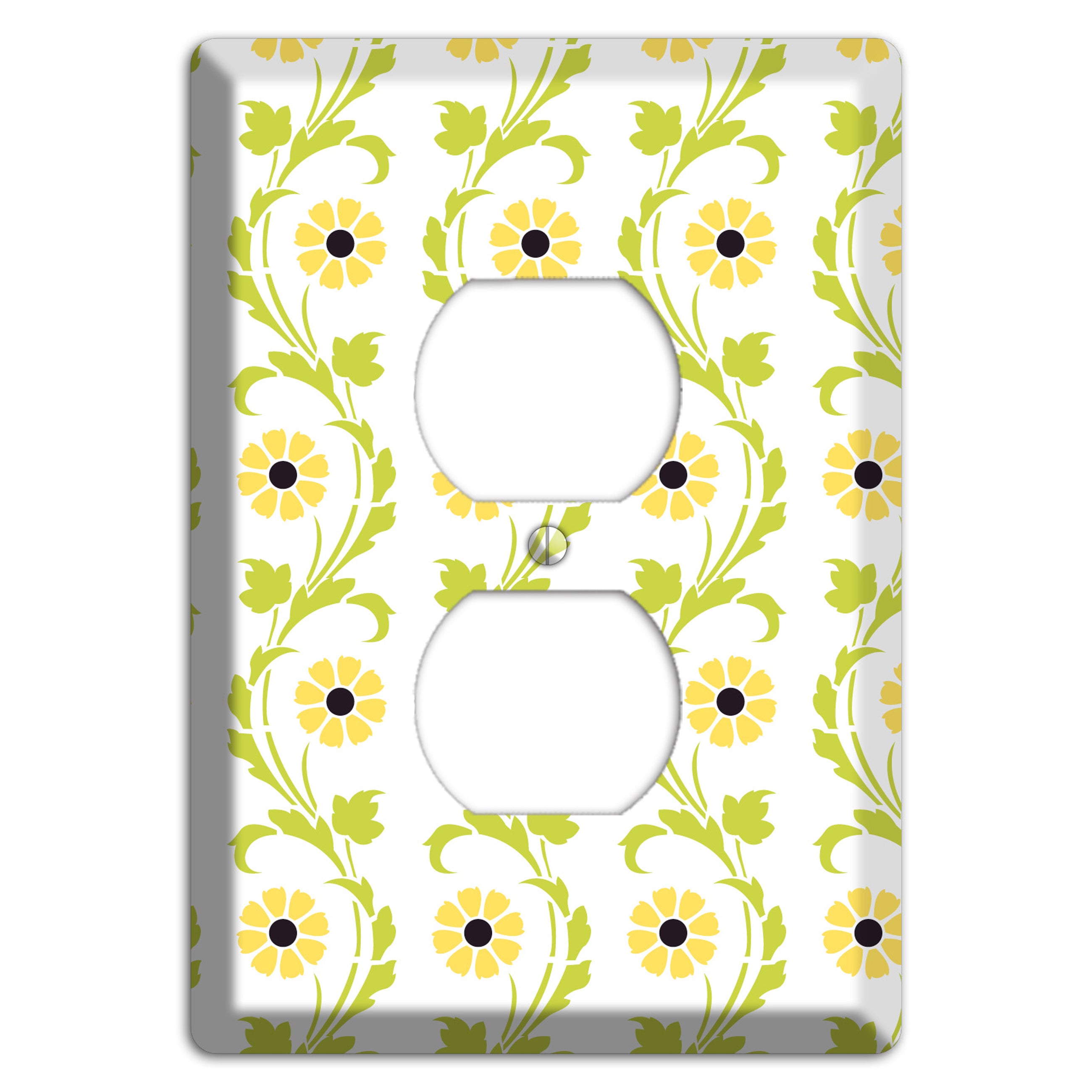 Green Vine Floral Duplex Outlet Wallplate