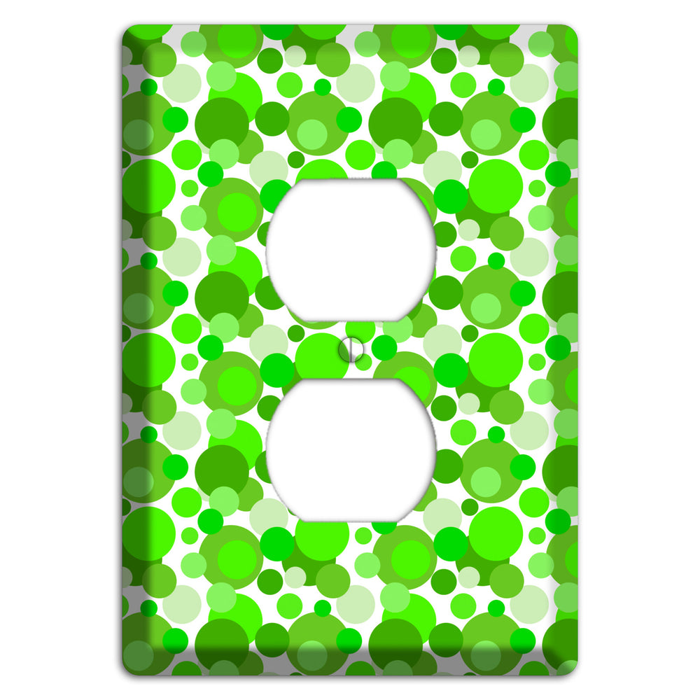 Multi Green Bubble Dots Duplex Outlet Wallplate
