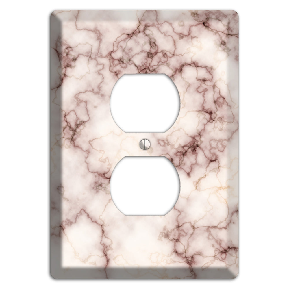 Burgundy Stained Marble Duplex Outlet Wallplate