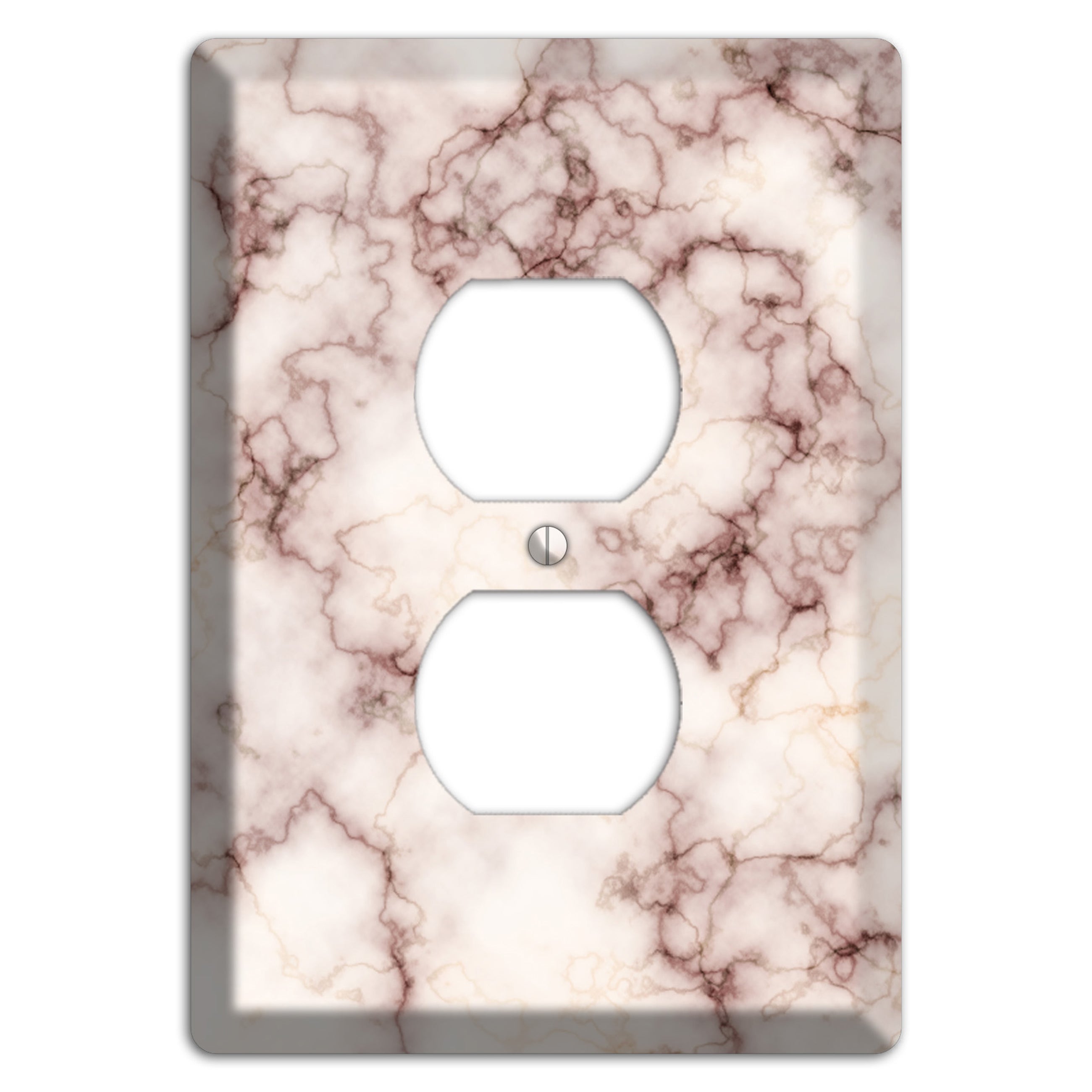 Burgundy Stained Marble Duplex Outlet Wallplate